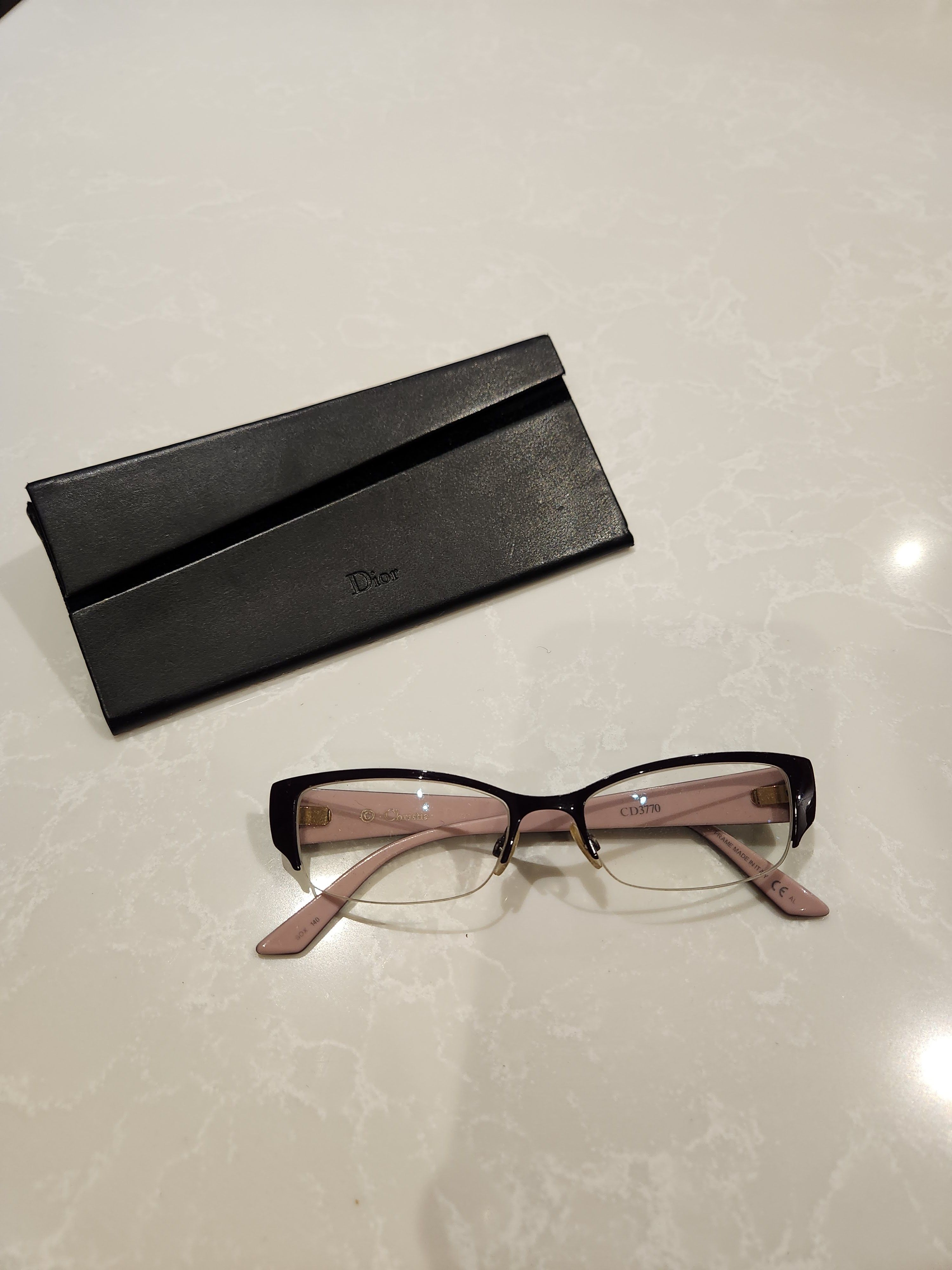 Dior CD 3770 Black Quilted Pattern Glasses Frames Made Italy Size ONE SIZE - 1 Thumbnail