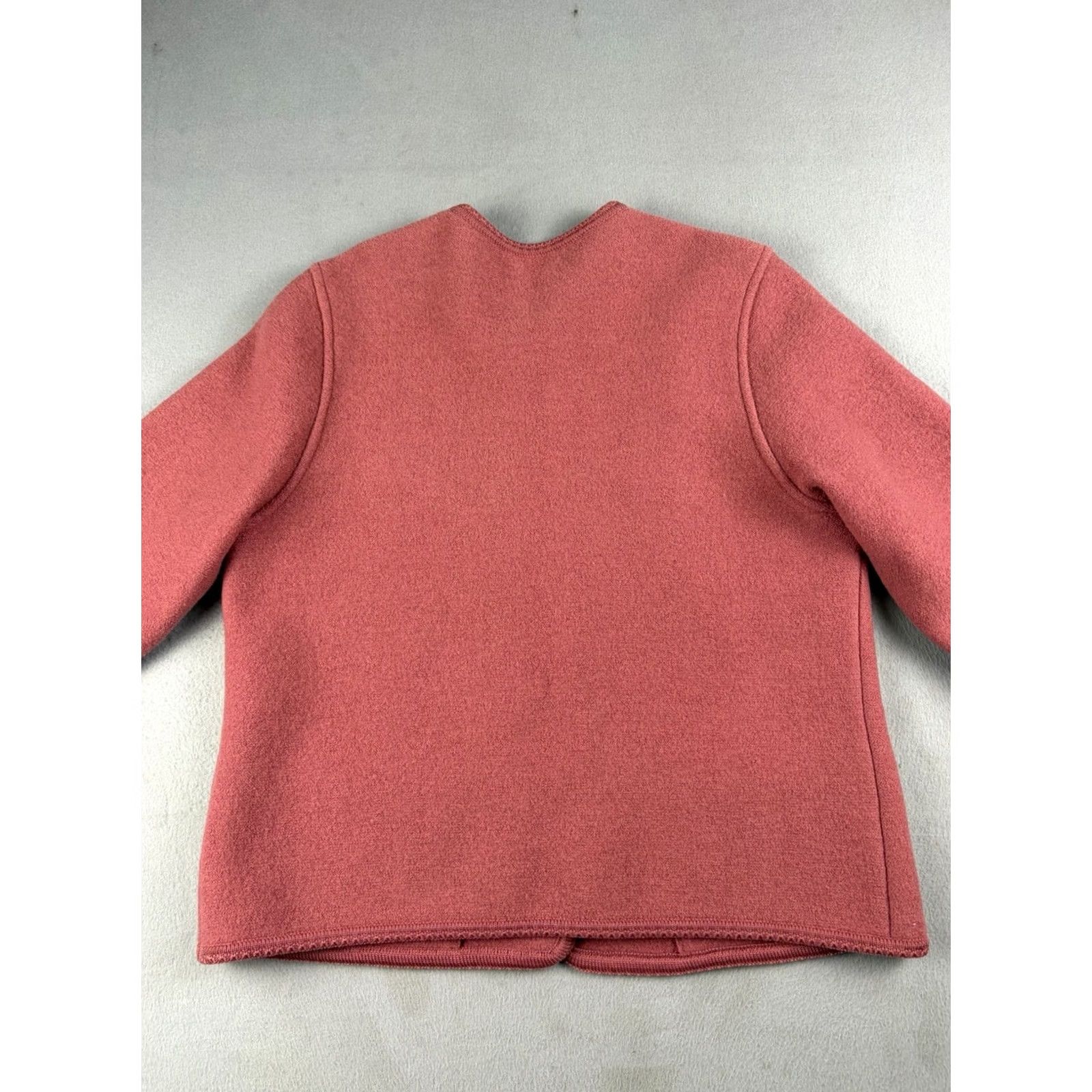 Vintage VINTAGE Geiger Cardigan Sweater Women’s Size 46 Pink Wool Knit Button Front Puff Sleeve Round Neck Casual Womens Size L / US 10 / IT 46 - 5 Thumbnail