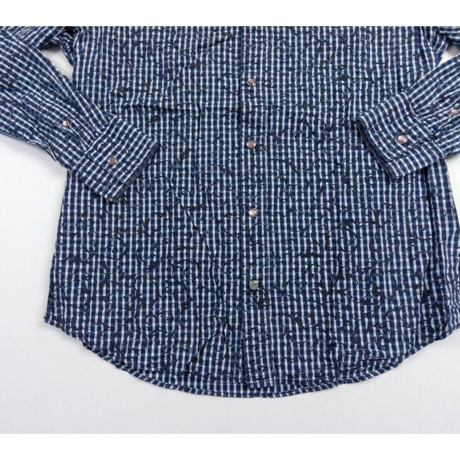 Johnston & Murphy Johnston & Murphy Button Up Shirt Mens Medium Blue Long Sleeve Snap Collared Mens Size US M / EU 48-50 / 2 - 3 Thumbnail