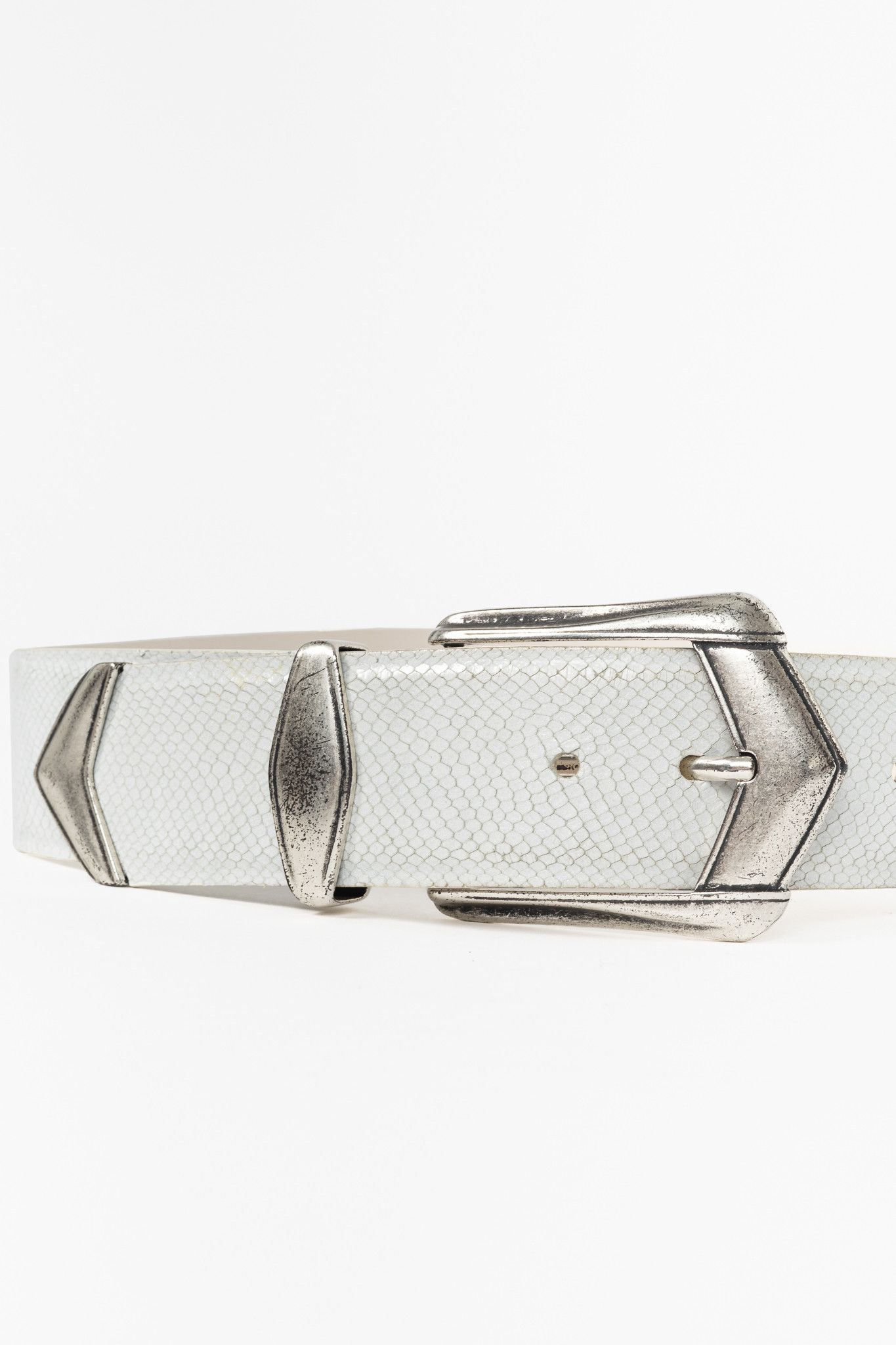 Iro Iro Tulpa Wide Snake-Embossed Leather Western Buckle Belt Size ONE SIZE - 3 Thumbnail