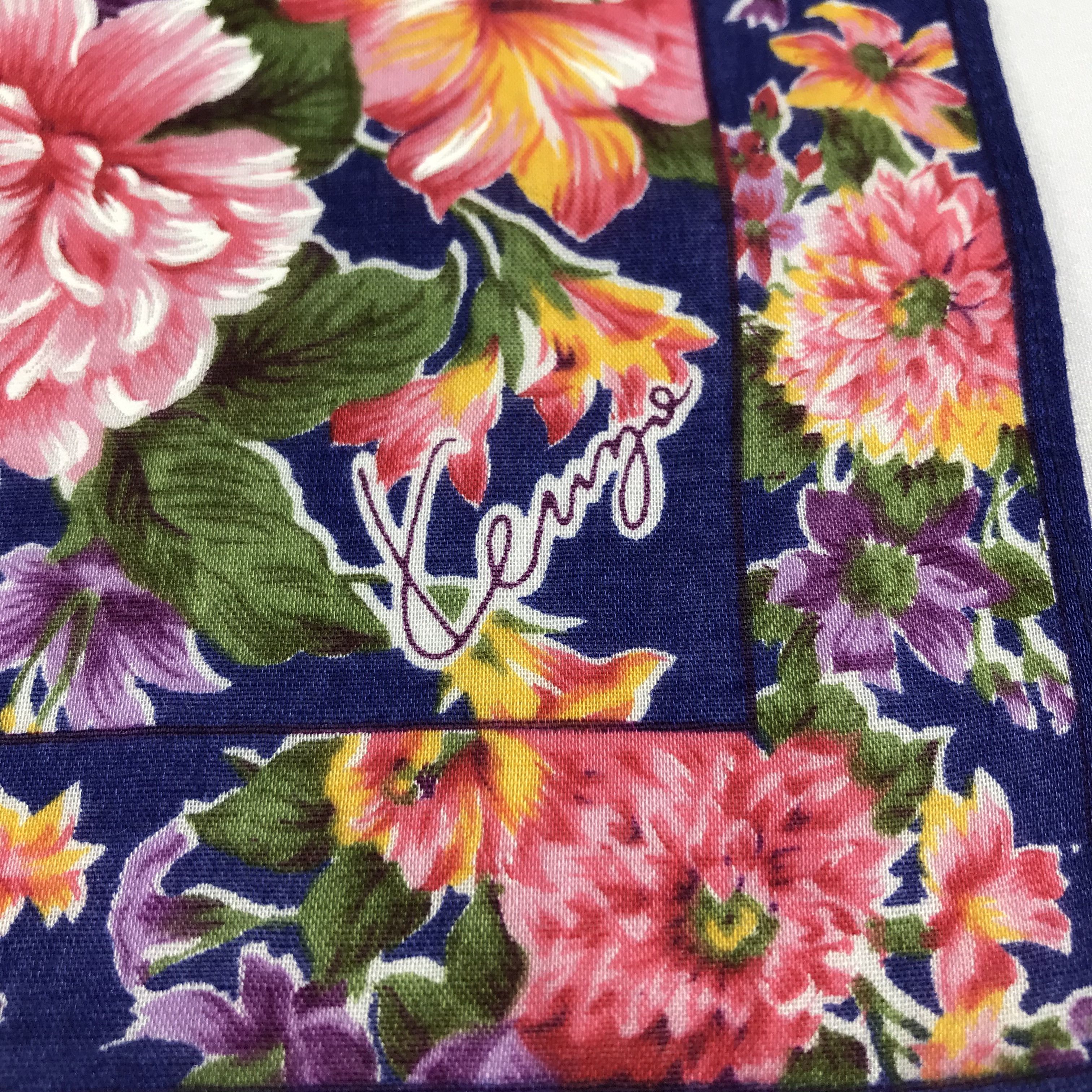 Kenzo Floral Handkerchief Neckerchief Bandana H1020