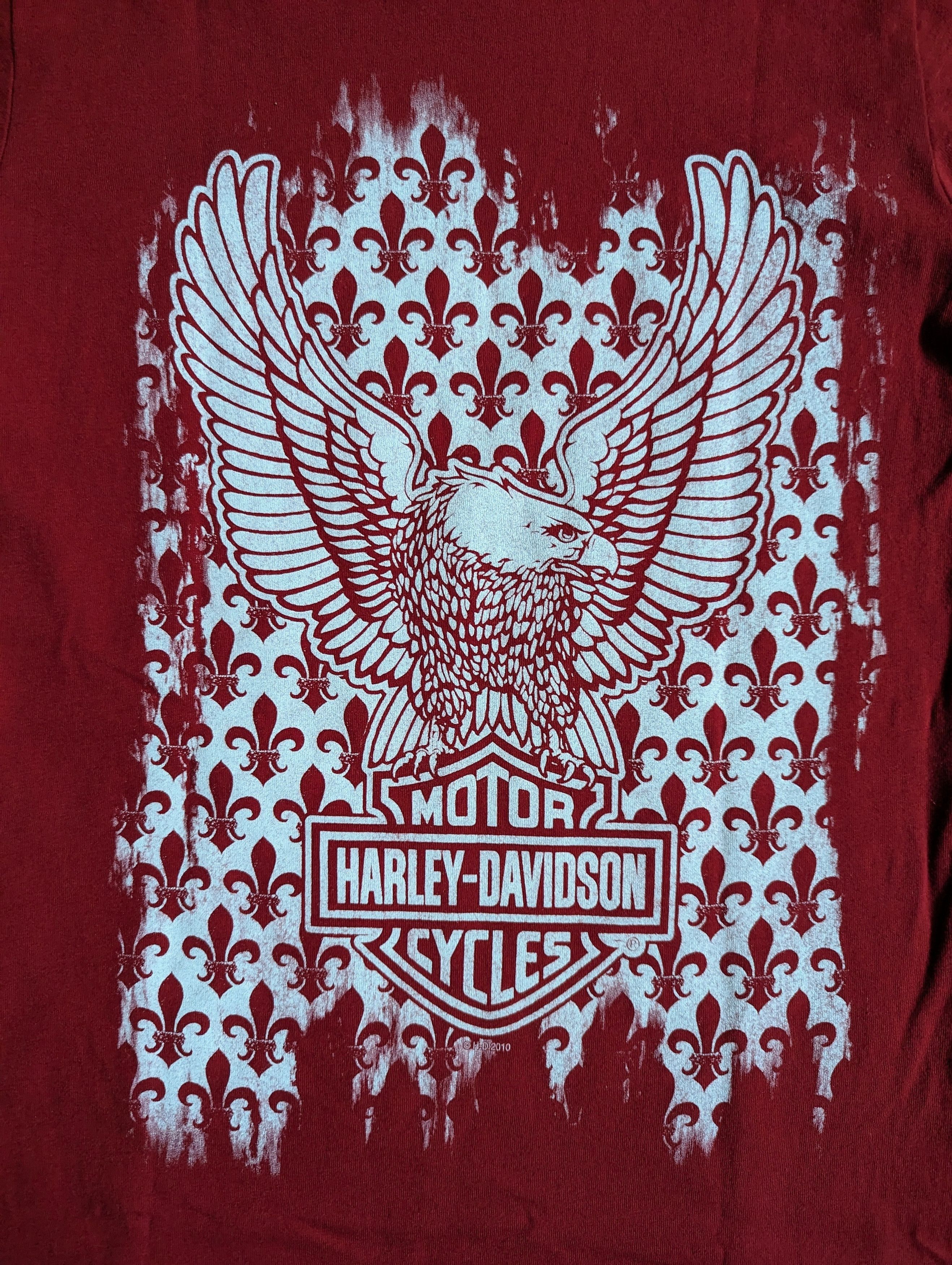 Harley Davidson 2010 Harley Davidson Eagle Graphic Long T Shirt Top Size M / US 6-8 / IT 42-44 - 2 Thumbnail