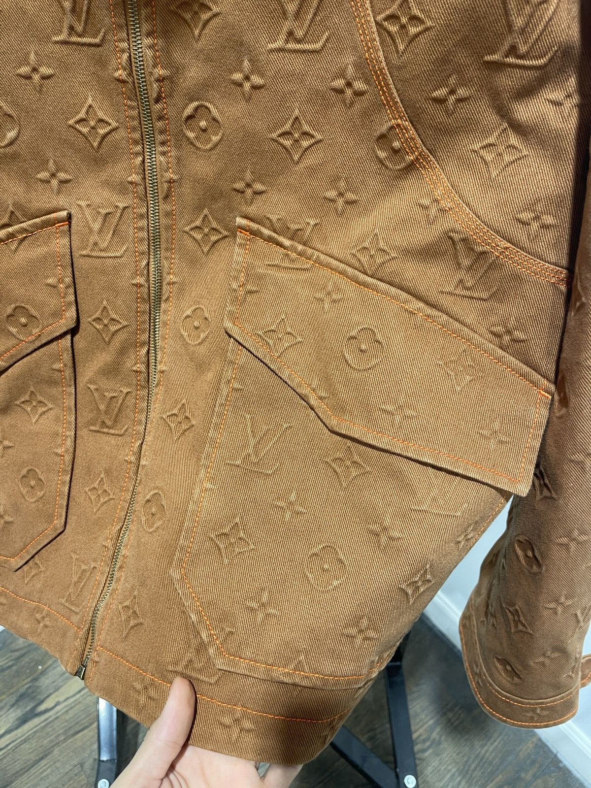 Louis Vuitton Louis Vuitton Orange Brown Carpenter Jacket Size US L / EU 52-54 / 3 - 3 Thumbnail