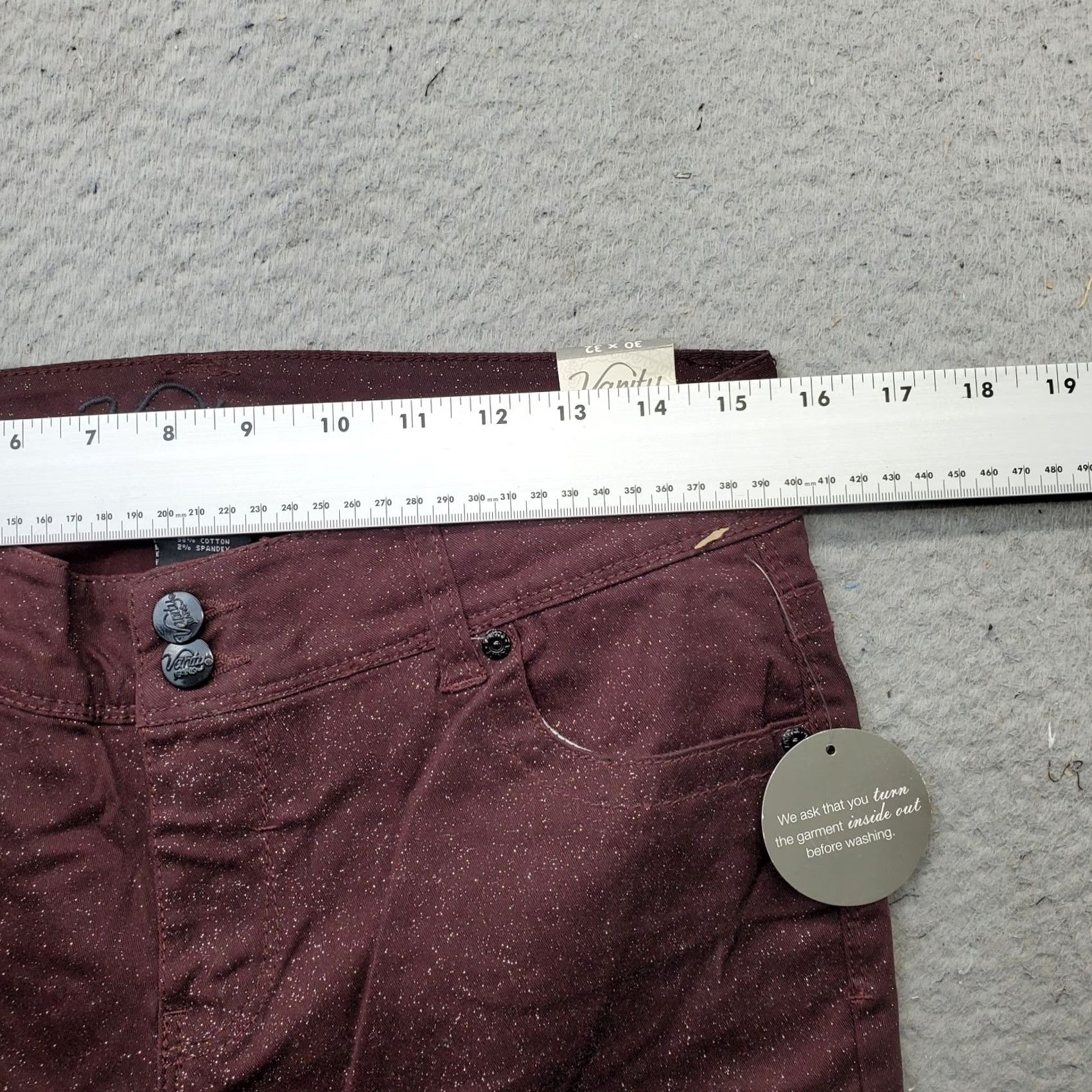 Vintage Vanity Jeans Women's 30x32 Multi Denim Skinny Leg 2 Button Fly 5-Pocket Design Womens Size 30x32 Jeans Size 30" / US 8 / IT 44 - 6 Thumbnail