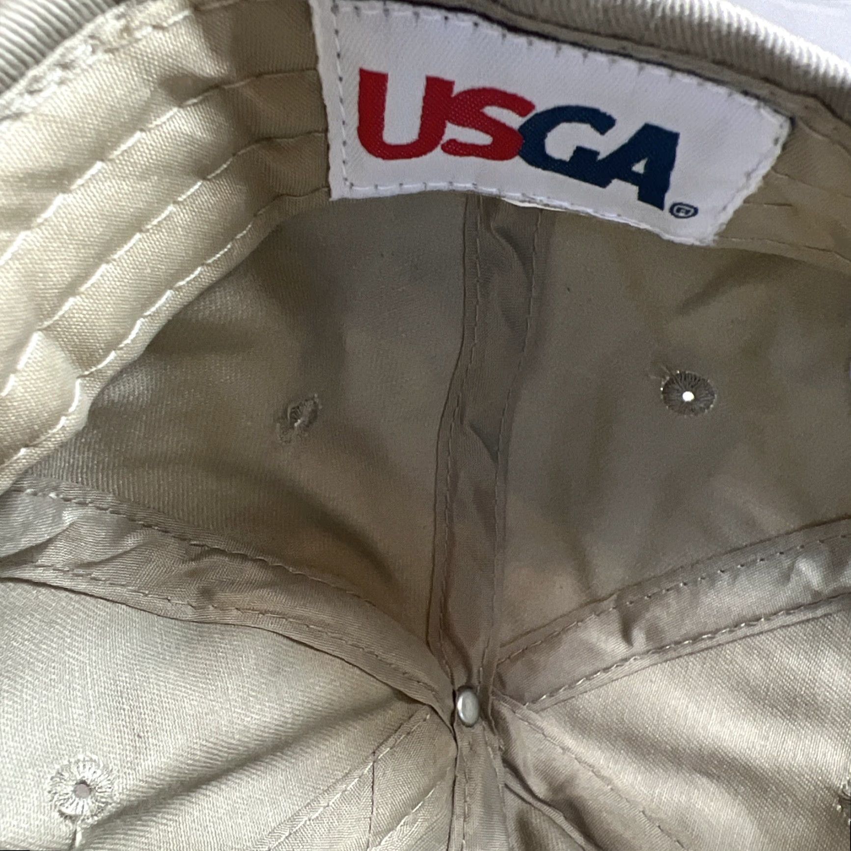 Vintage USGA Hat Baseball Cap Adjustable Khaki Merion Golf Club US Open 113th Championship USGA Member Unisex Adult Size ONE SIZE - 8 Thumbnail