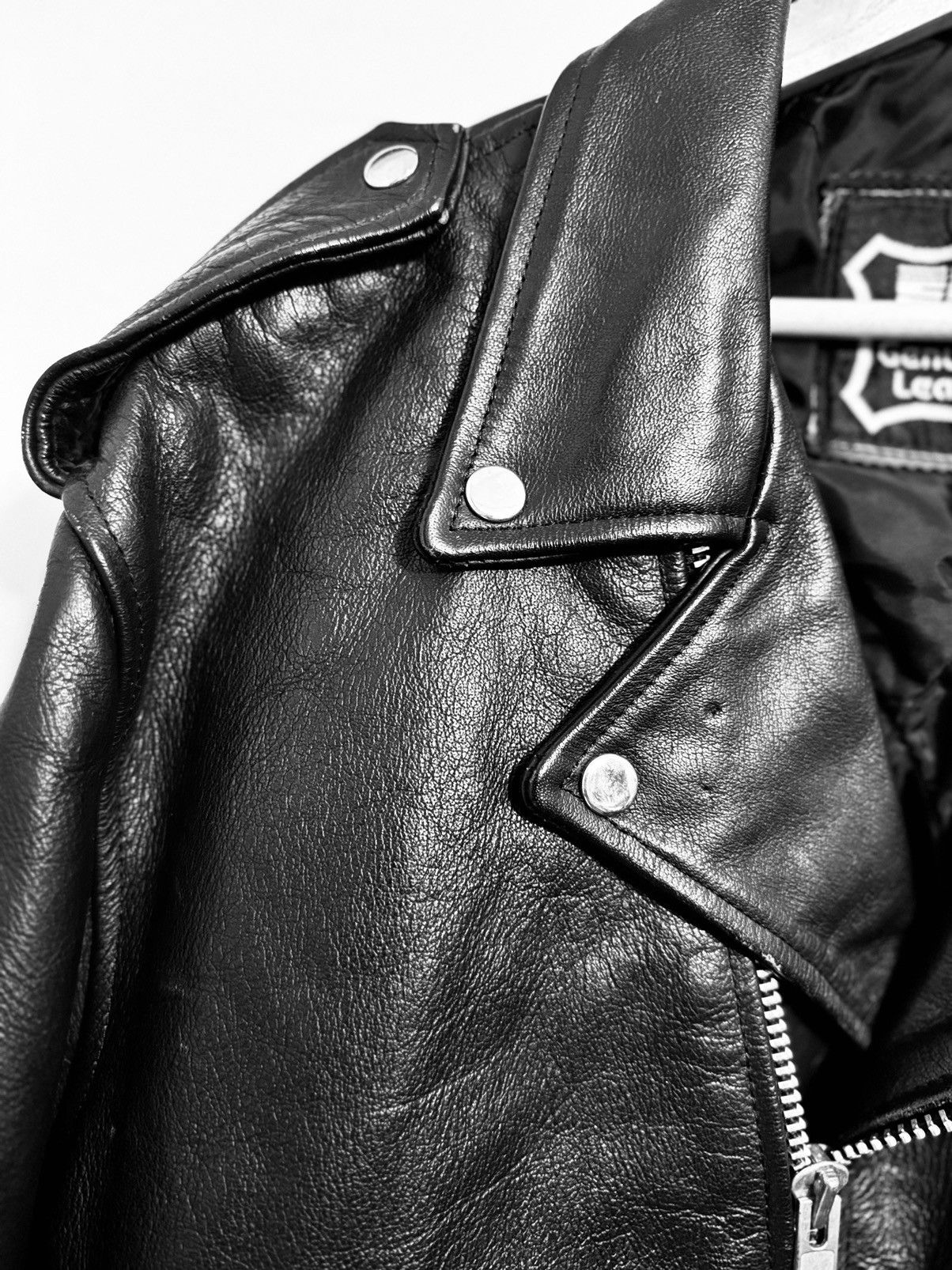 Genuine Leather FIRST GENUINE LEATHER JACKET. Biker Jacket. leather. Size US L / EU 52-54 / 3 - 3 Thumbnail