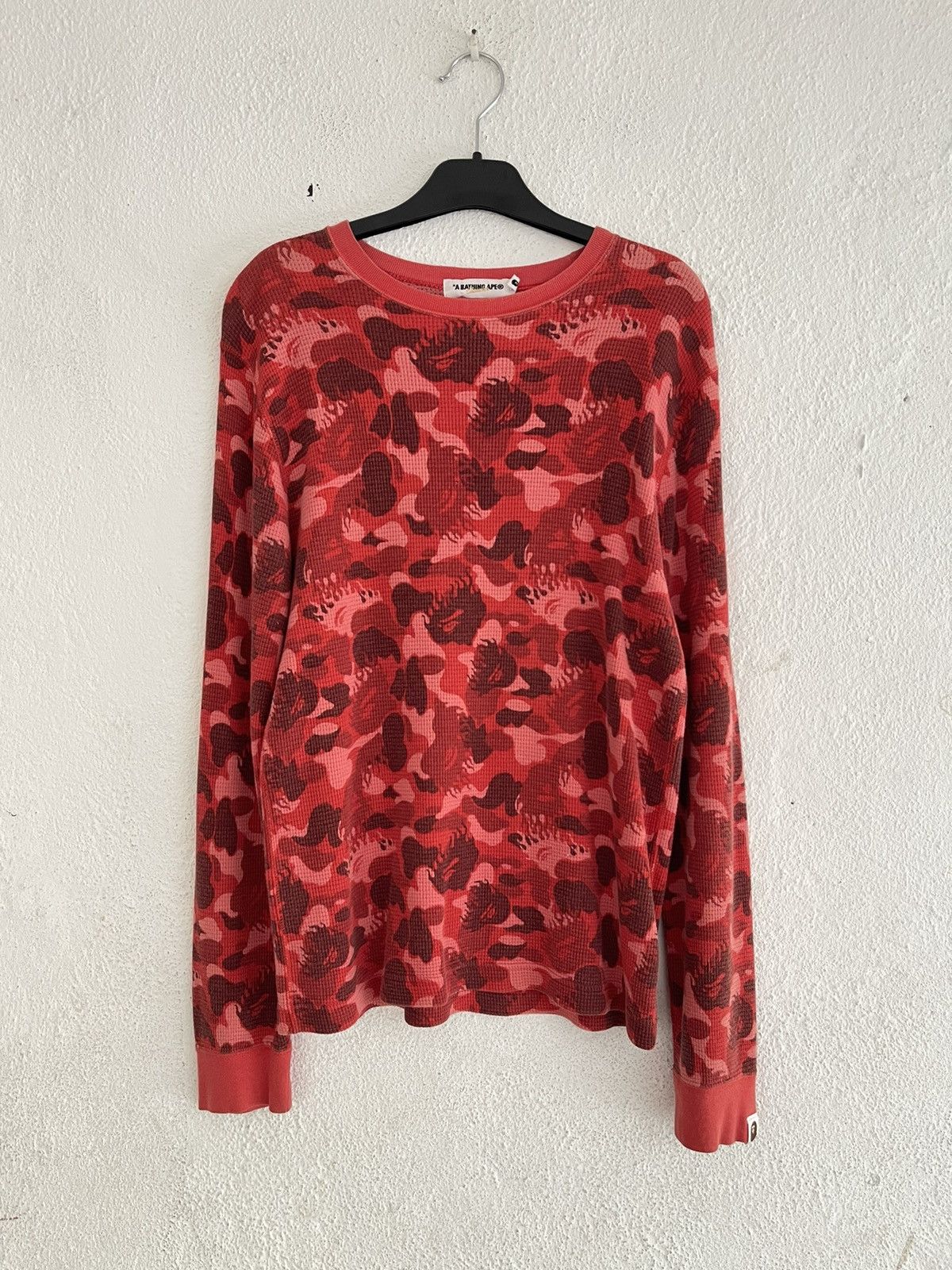 Bape Bape Red Fire Camo Longsleeve Thermal Size US M / EU 48-50 / 2 - 2 Thumbnail
