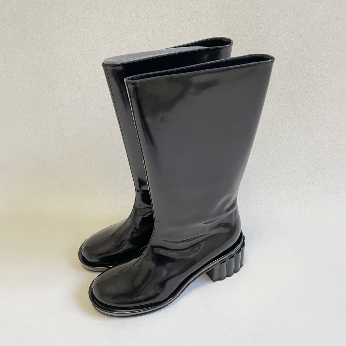 Simone Rocha Black Leather ‘Lacquered Heel’ Boots Size US 9 / IT 39 - 19 Thumbnail