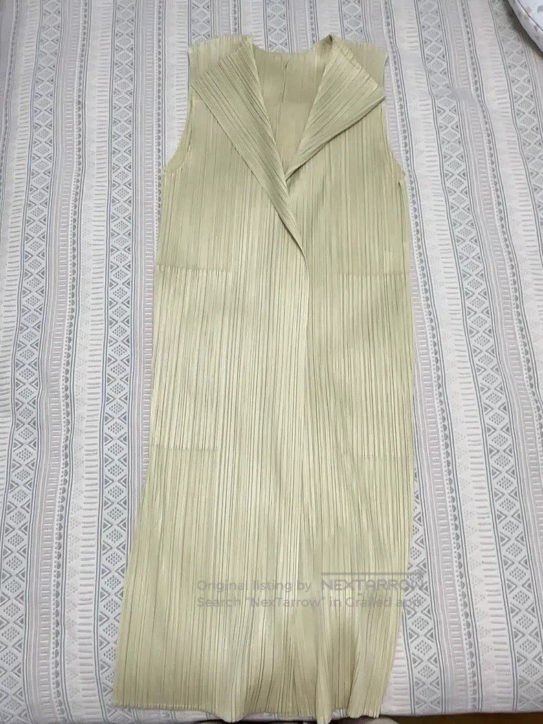Issey Miyake Issey Miyake Yellow-beige Pleated Vest Size L / US 10 / IT 46 - 5 Thumbnail