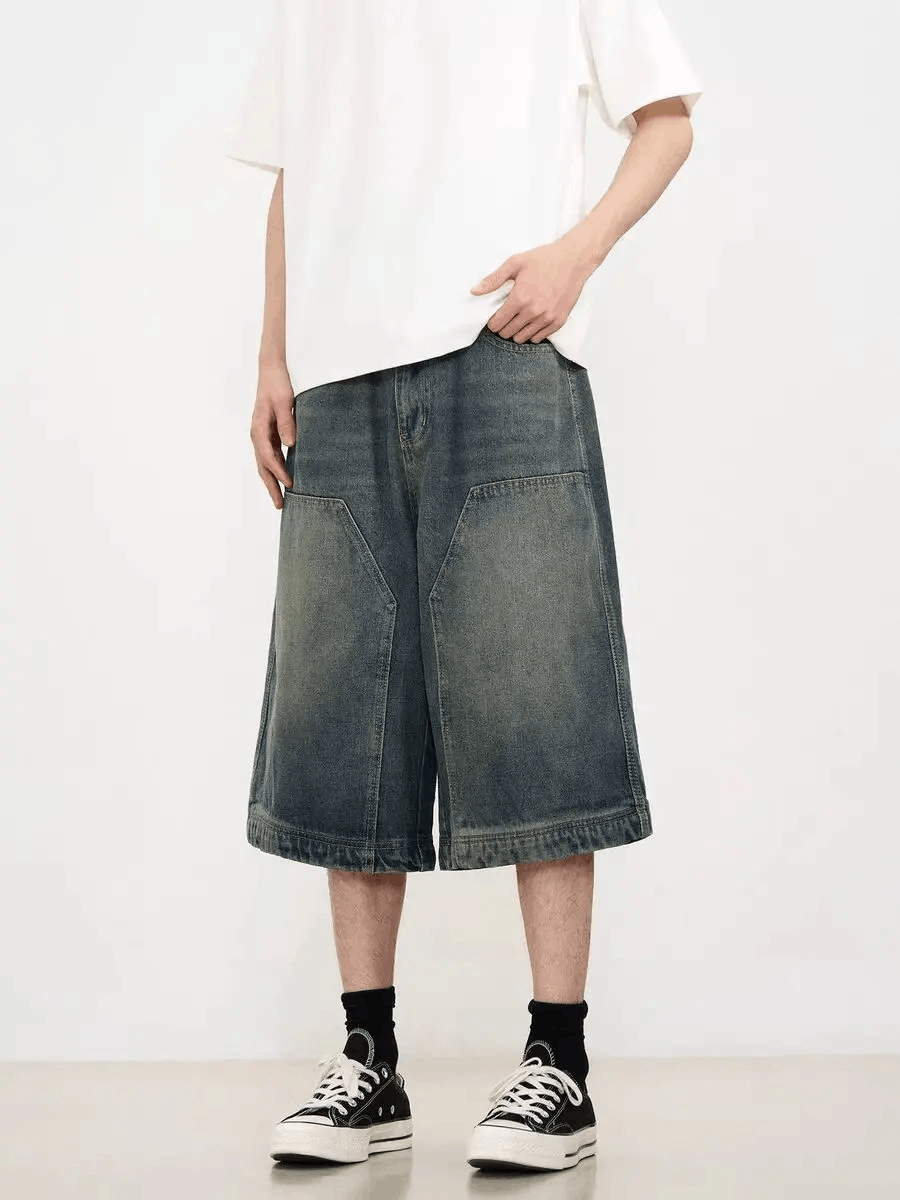 Vintage Washed vintage lumberjack denim shorts Size US 34 / EU 50 - 4 Thumbnail