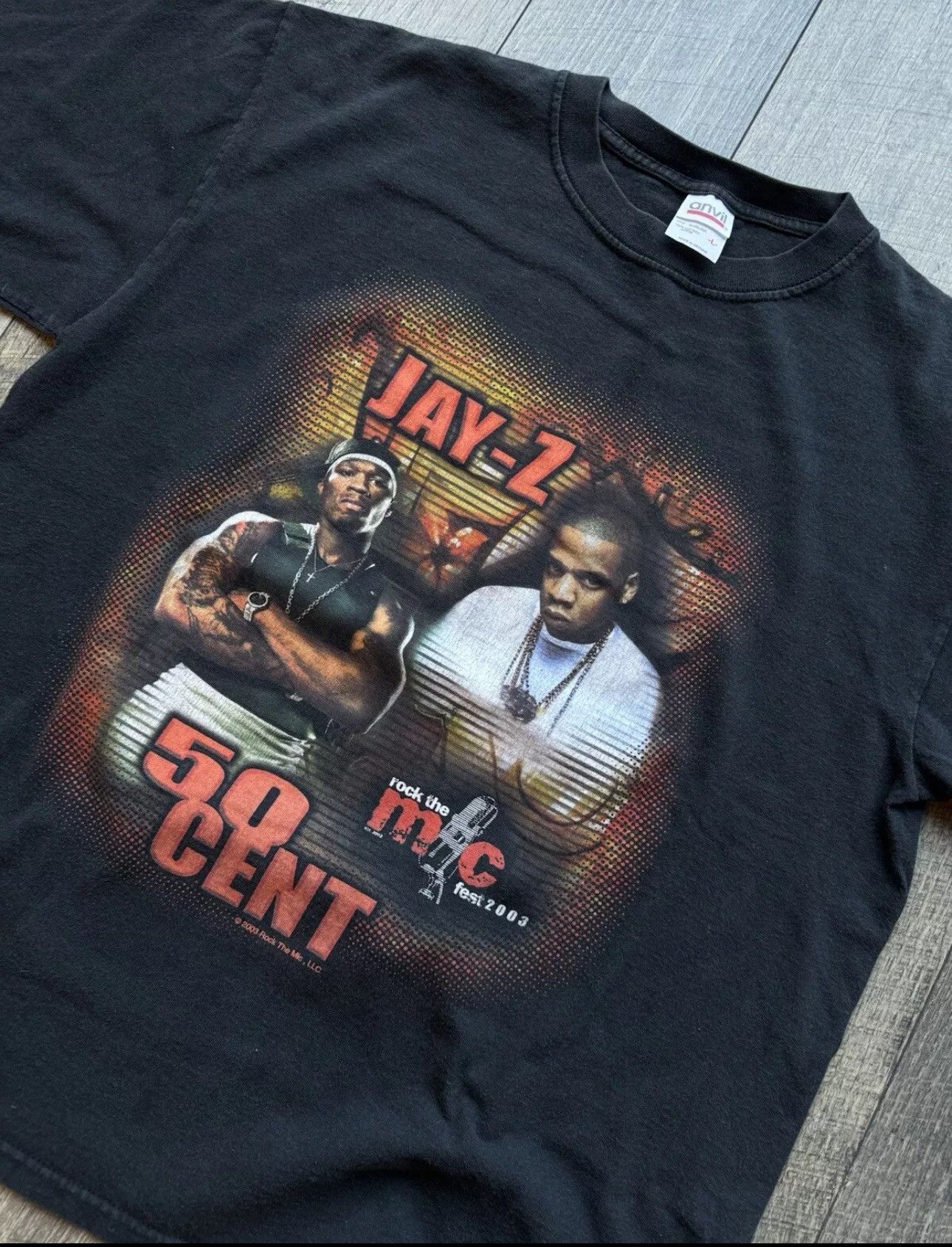 Rap Tees × Vintage Vintage Jay-Z 50 Cent Rock The Mic Fest Rap Tee Large Size US L / EU 52-54 / 3 - 5 Thumbnail