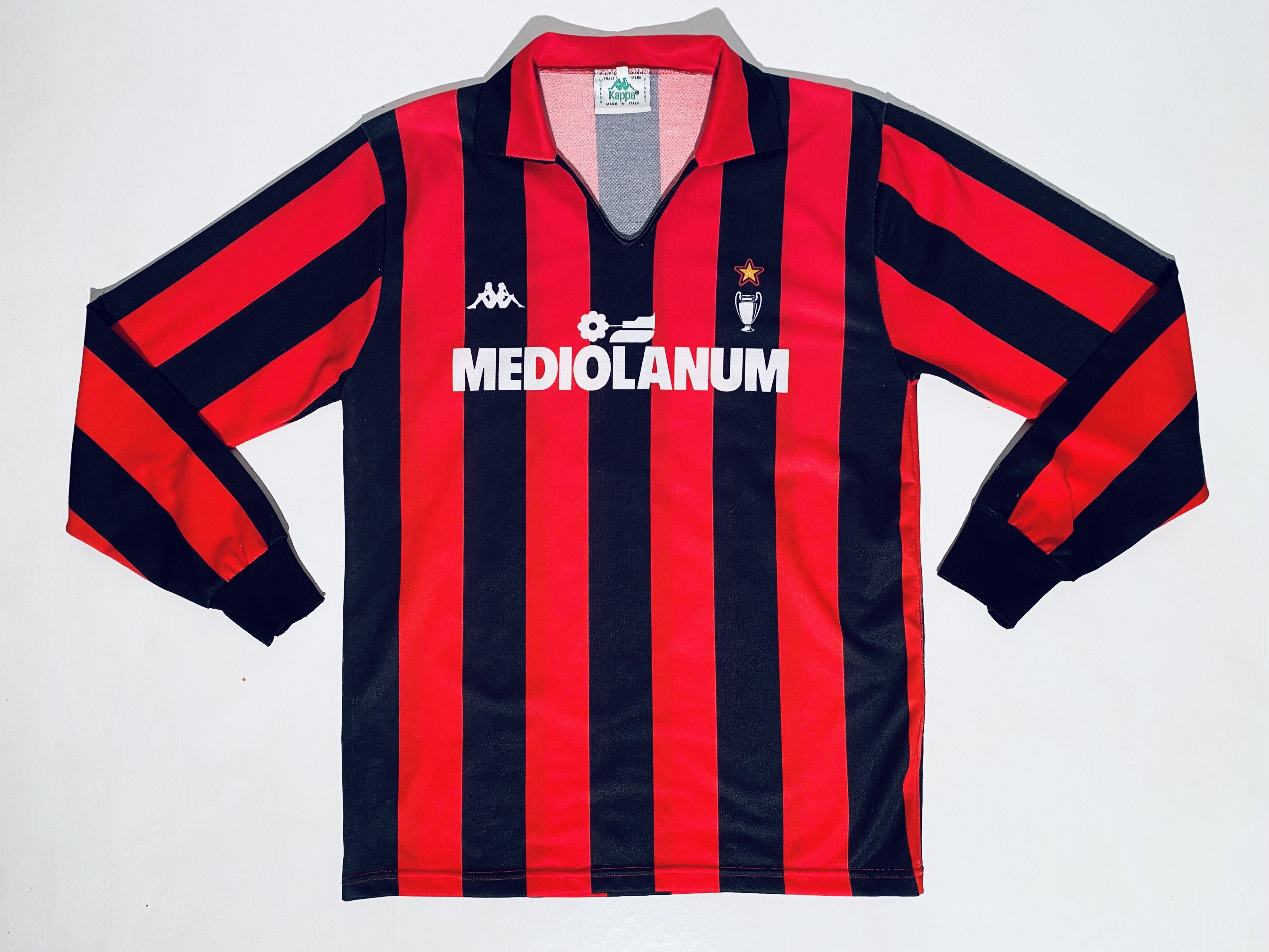 Kappa AC Milan Home Football Shirt 1989 - 1990 / Mediolanum Size US M / EU 48-50 / 2 - 3 Thumbnail