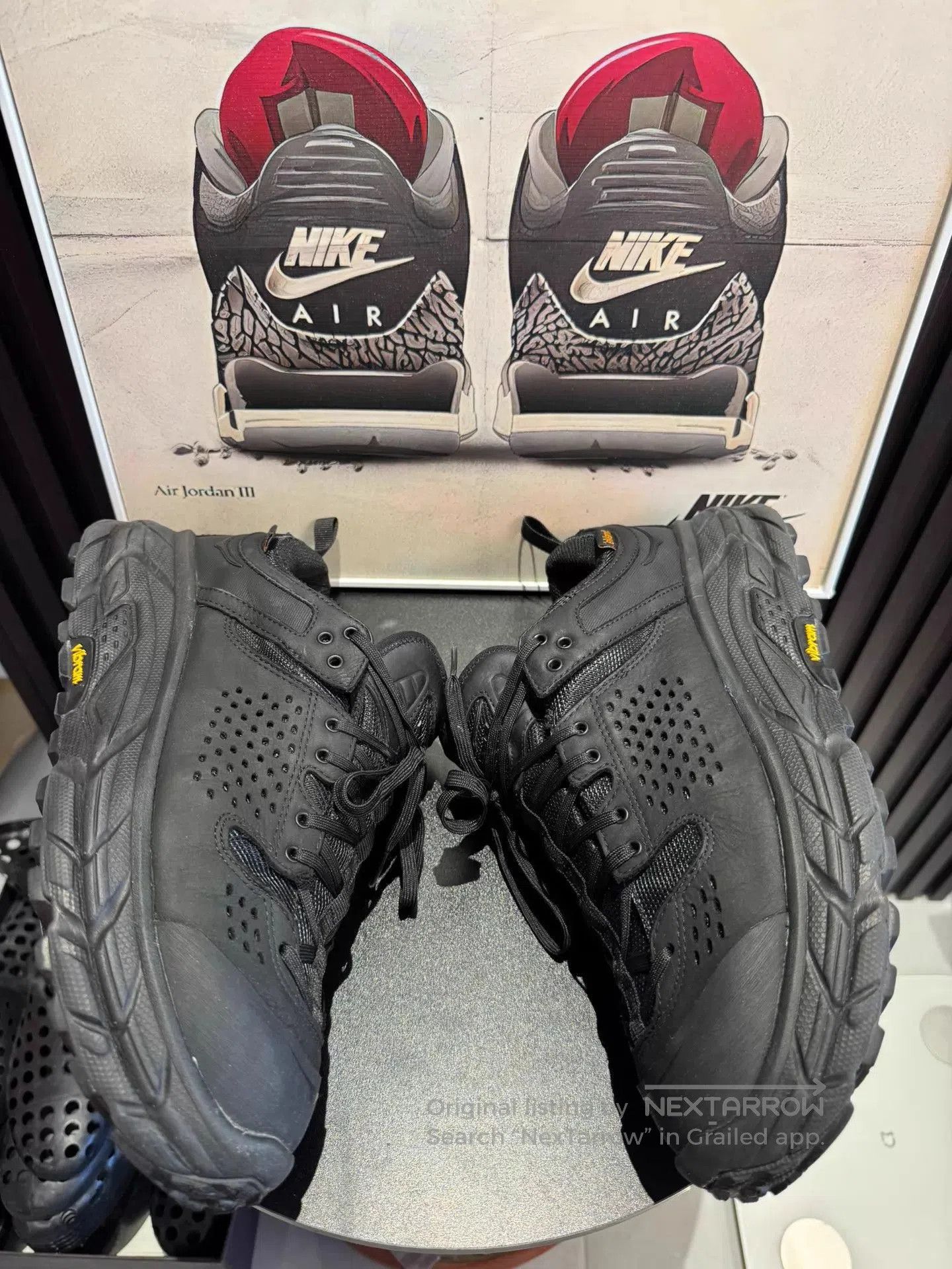 Hoka Black Athletic Shoes with Rugged Sole Size 11. Size US 11 / EU 44 - 3 Thumbnail