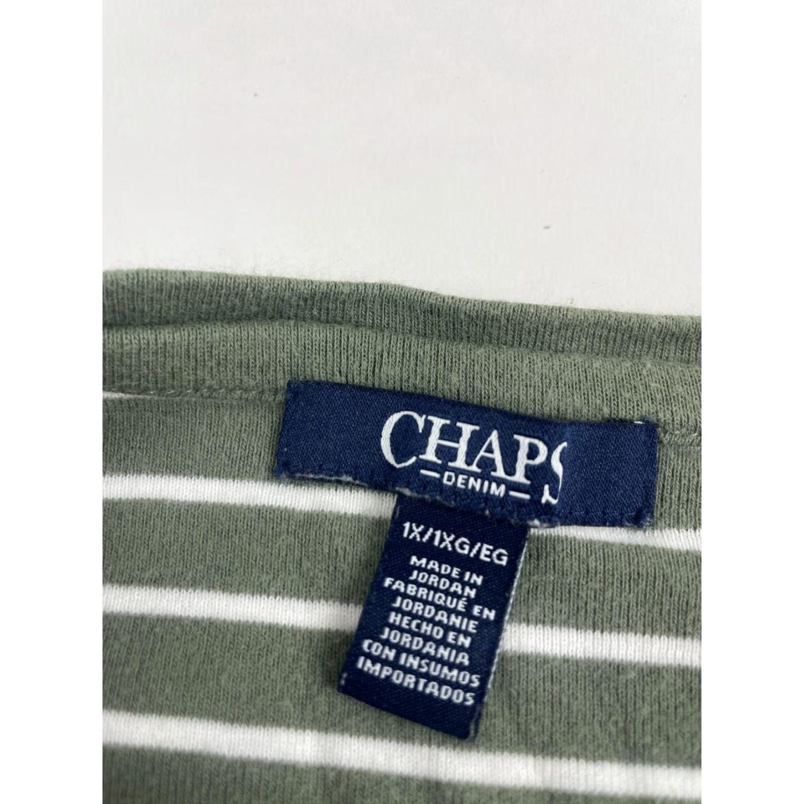 Chaps Chaps Shirt Women's 1X White Green Striped Faux Suede Henley 3/4 Sleeve T-Shirt Modern Casual Mens? Size XL / US 12-14 / IT 48-50 - 8 Thumbnail
