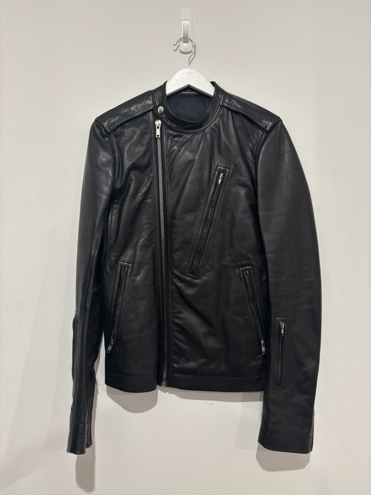 rickowens cyclops biker ライダース レザージャケット50 Rick Owens Black Leather Cyclops Biker Jacket for Men | Lyst