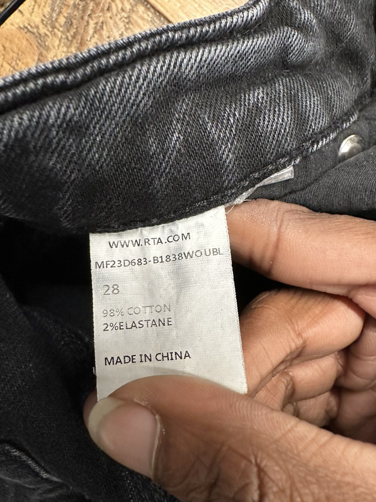 Rta RTA White Spell Distressed Black Denim Jeans Size 28 Size US 28 / EU 44 - 5 Thumbnail