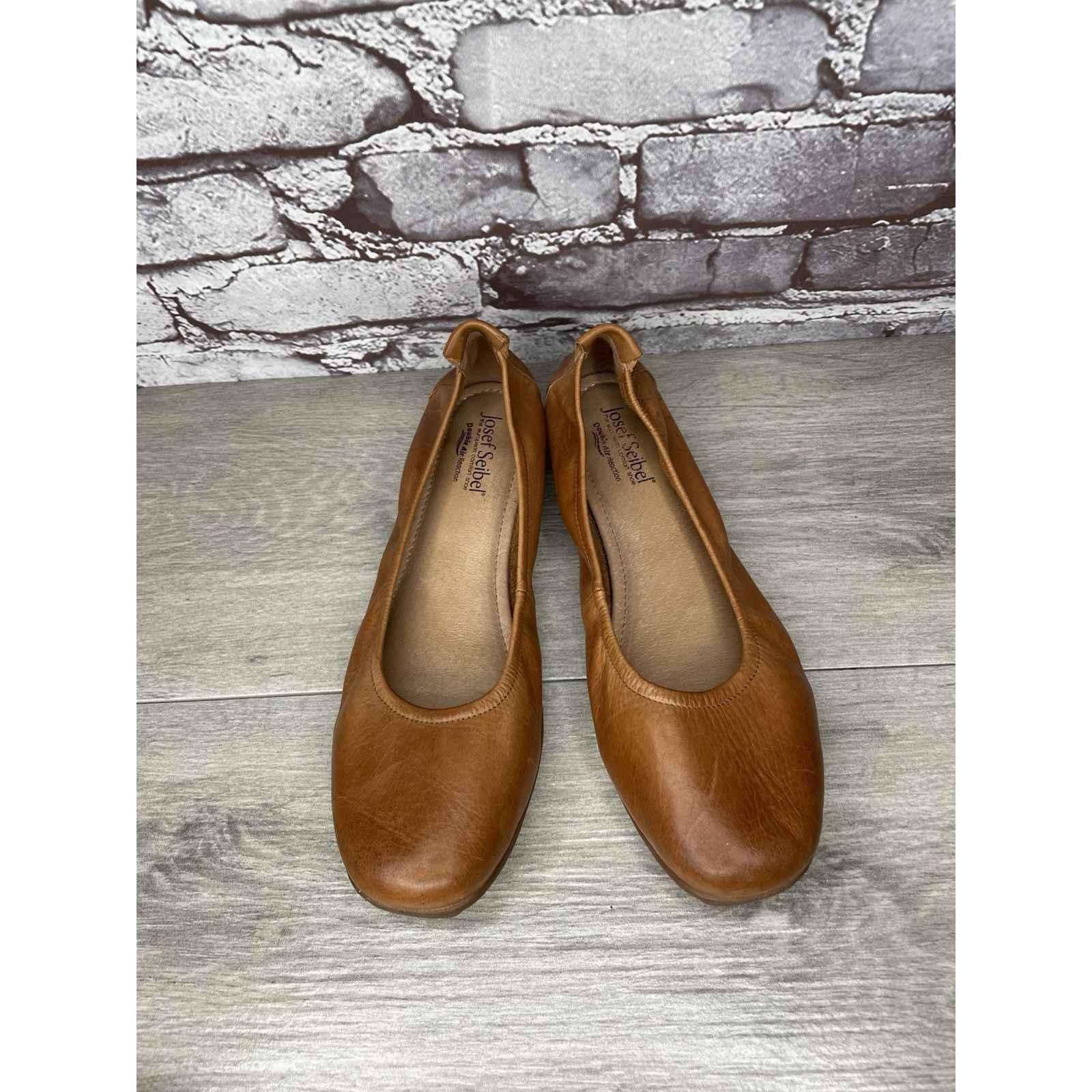 JOSEF SEIBAL Josef Seibel Fenja Brown Leather Ballerina Ballet Flats Wome Size US 9.5 / IT 39.5 - 2 Thumbnail