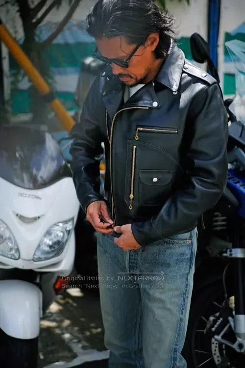 Buco Buco Black tea-core horseskin leather jacket motorcycle ja Size US S / EU 44-46 / 1 - 3 Thumbnail