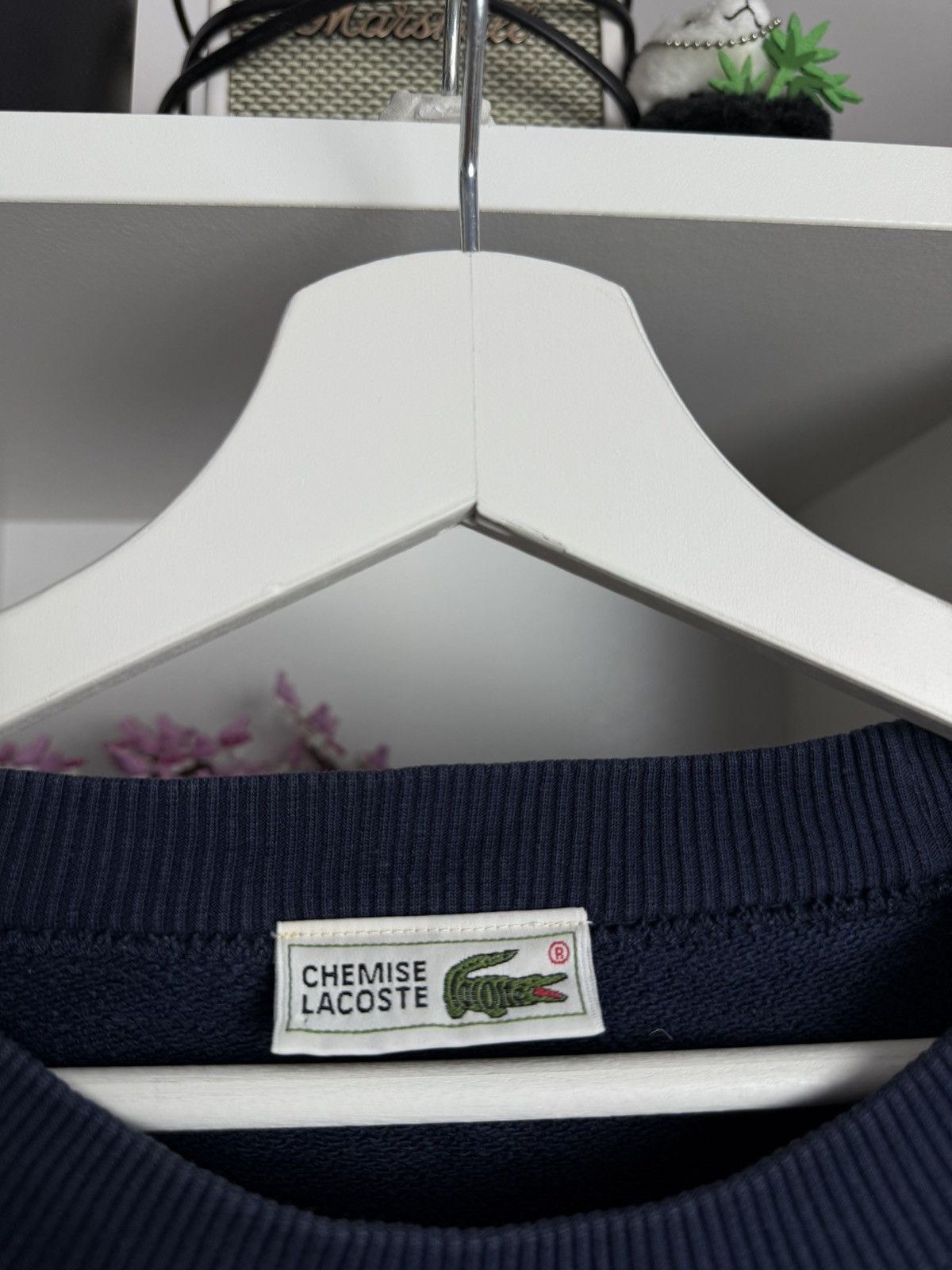 Lacoste × Vintage Vintage 90s Lacoste big logo navy boxy sweatshirt L old money Size US L / EU 52-54 / 3 - 4 Thumbnail