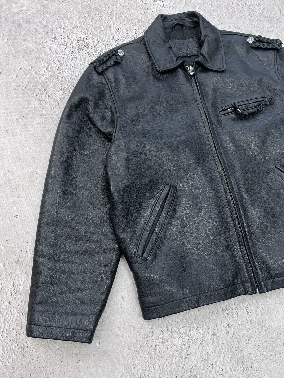 90s CROPPED punk black bomber LEATHER opium 90s JACKET Y2K