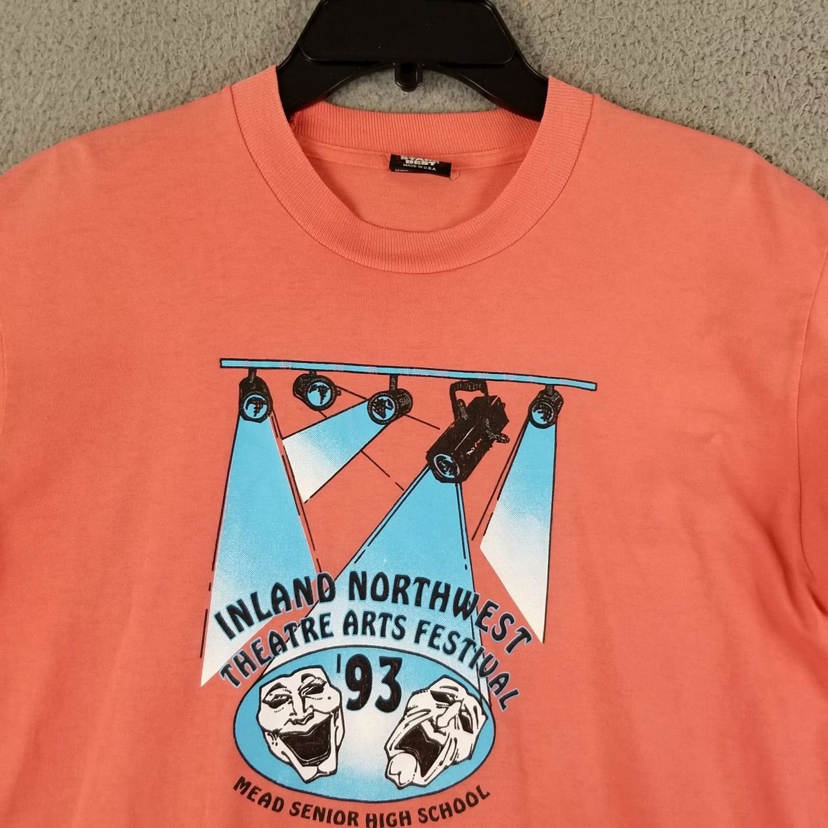 Vintage Mead Senior High Washington Shirt L Pink 90s Art High School Logo MEAD Senior High School Graphic Print Mens Shirt Size US L / EU 52-54 / 3 - 2 Thumbnail
