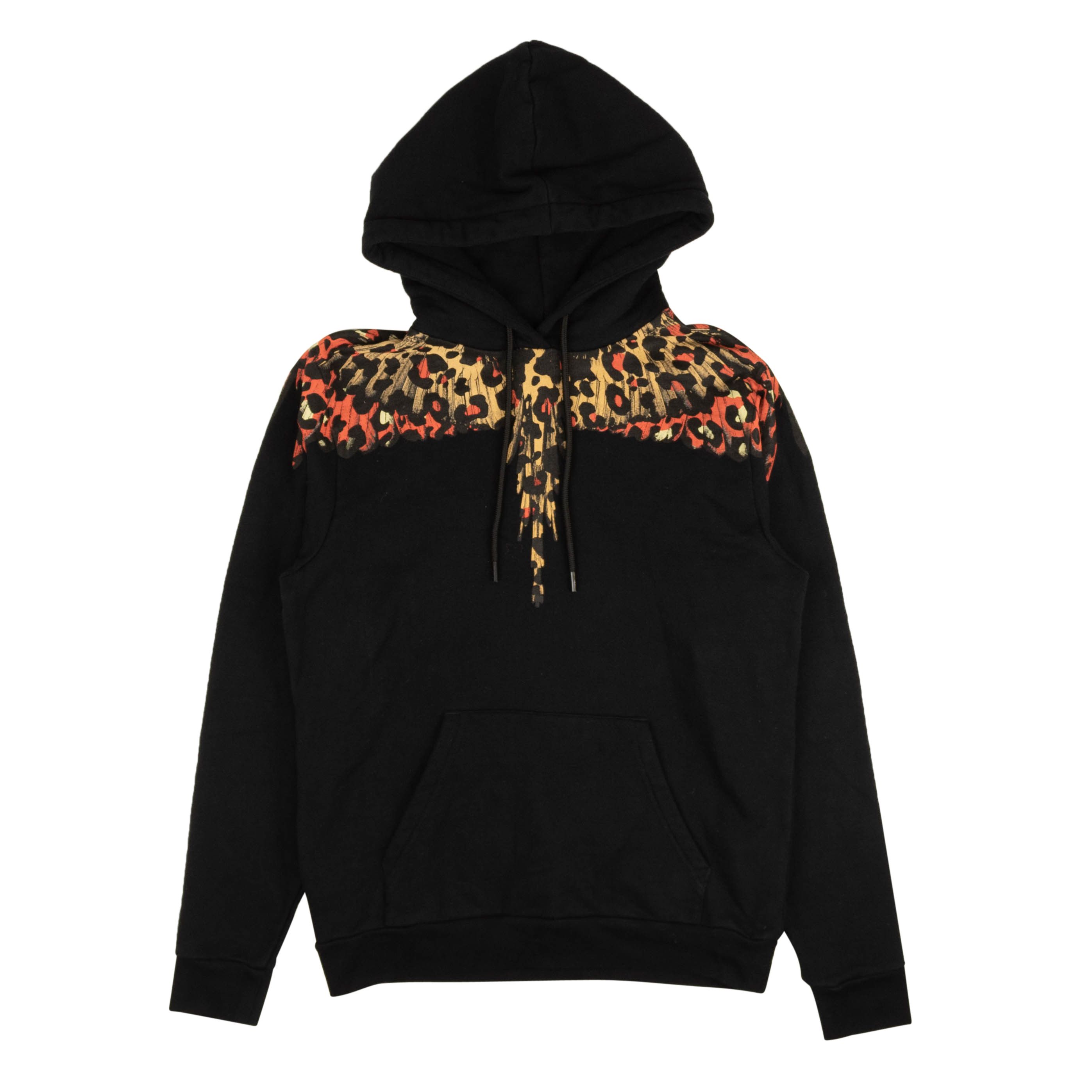 image of Marcelo Burlon Black Leopard Wings Cotton Hoodie Size S, Women's