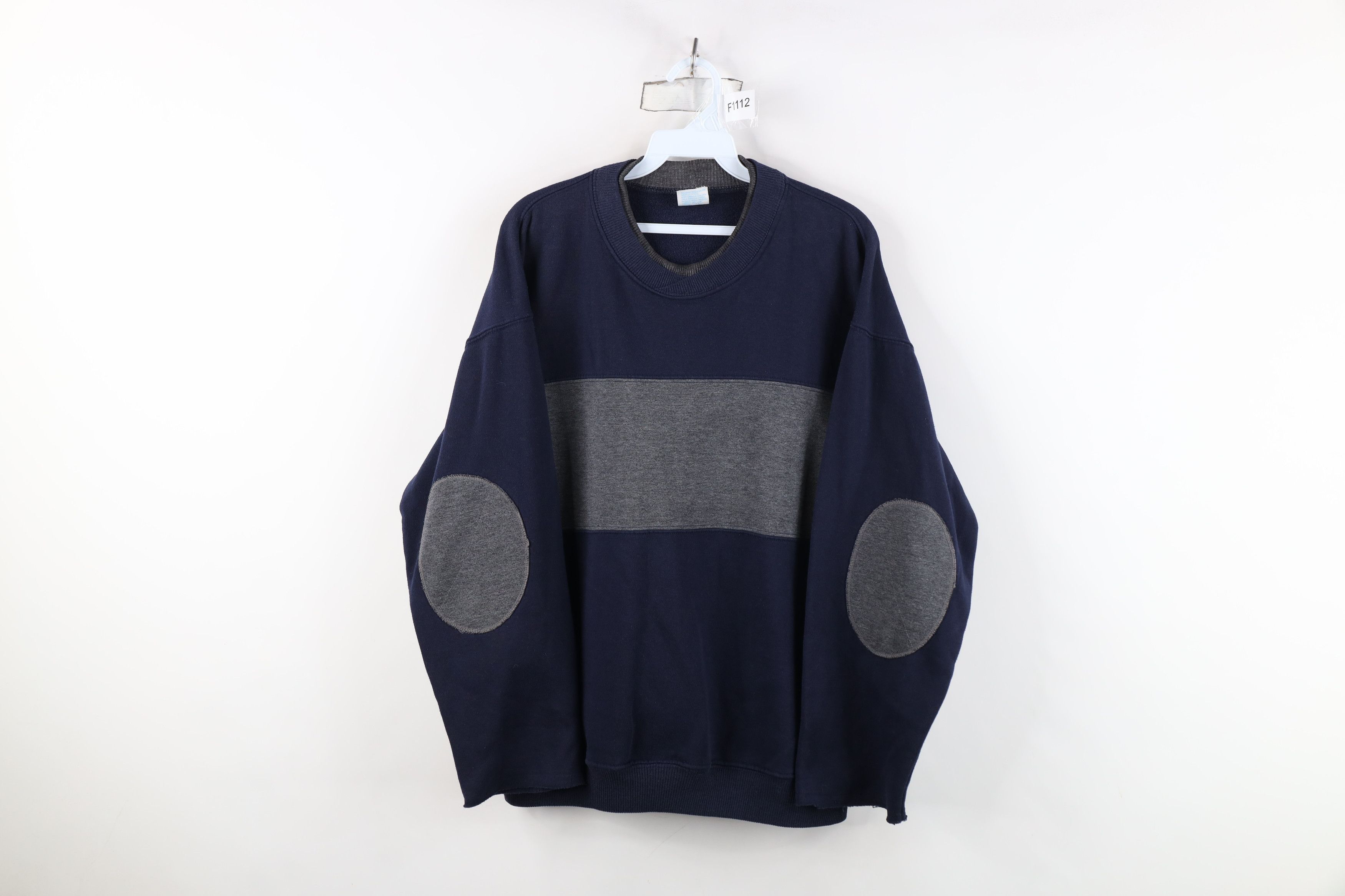 Vintage Vintage 90s Streetwear Block Elbow Patch Cut Off Sweatshirt Size US M / EU 48-50 / 2 - 1 Thumbnail
