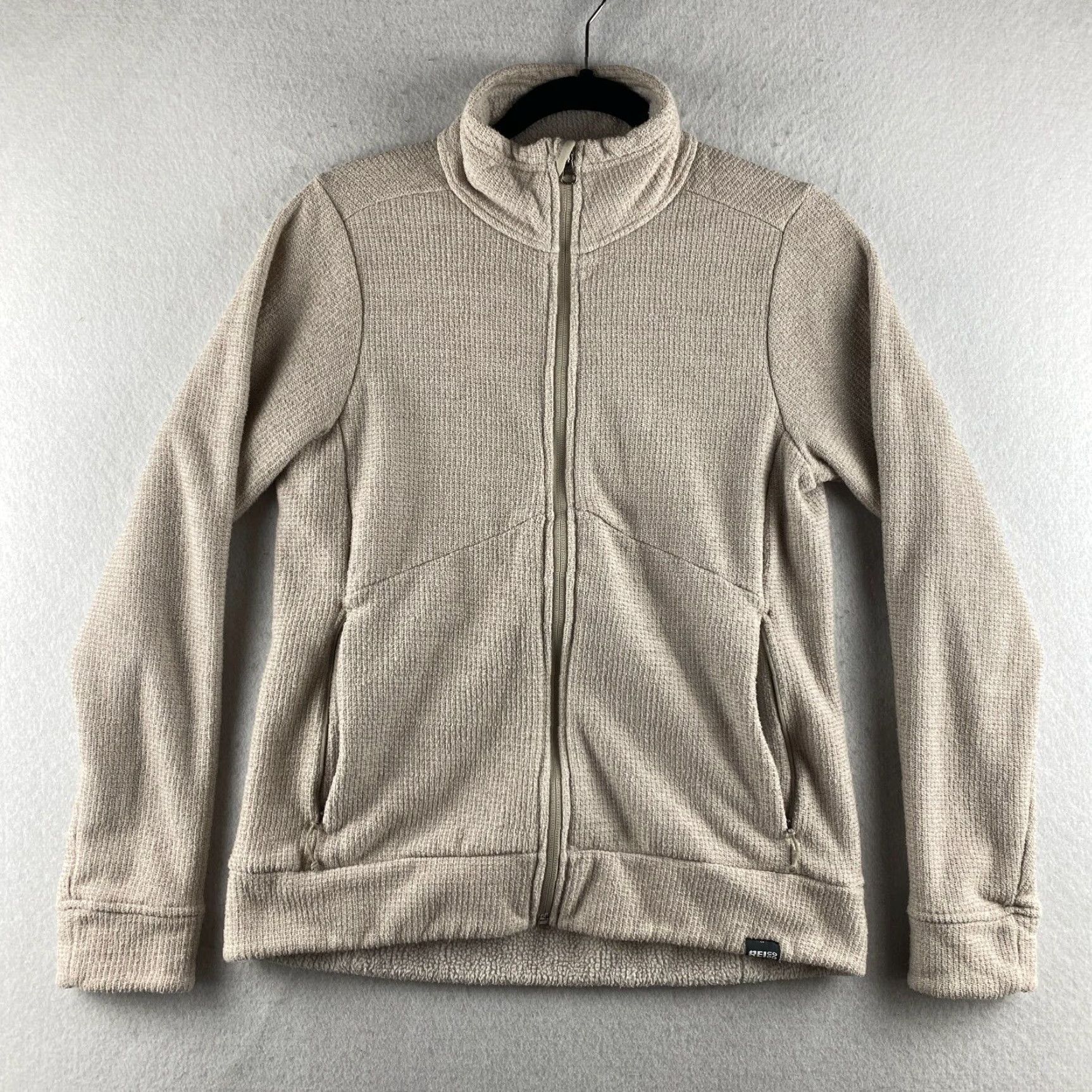 Vintage REI Sweater Womens S Beige Full Zip Sherpa Lined Pockets High Neck Size S / US 4 / IT 40 - 2 Thumbnail