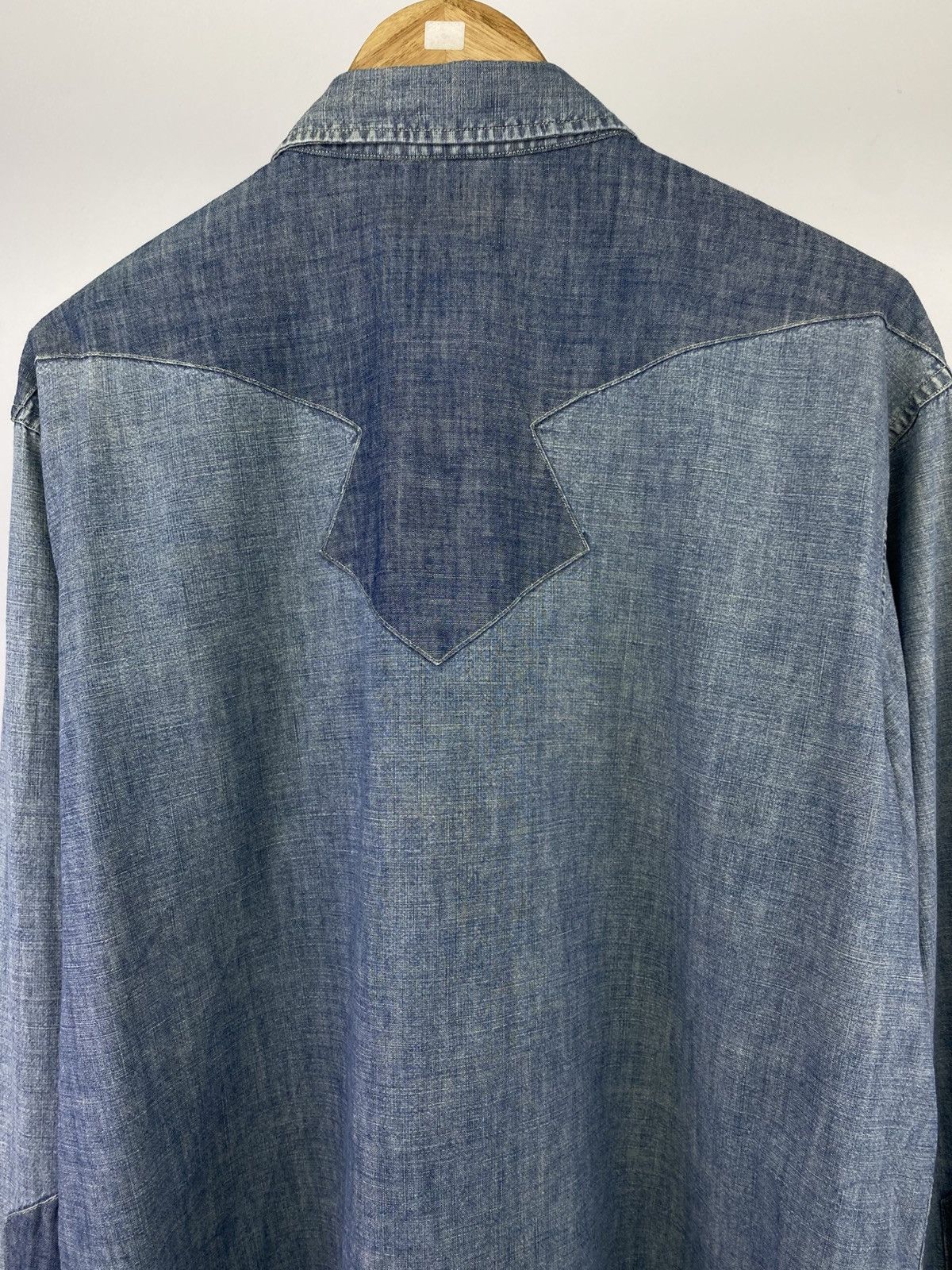 RRL Ralph Lauren 2000's Double RL Chambray Shirt Size US XL / EU 56 / 4 - 12 Thumbnail