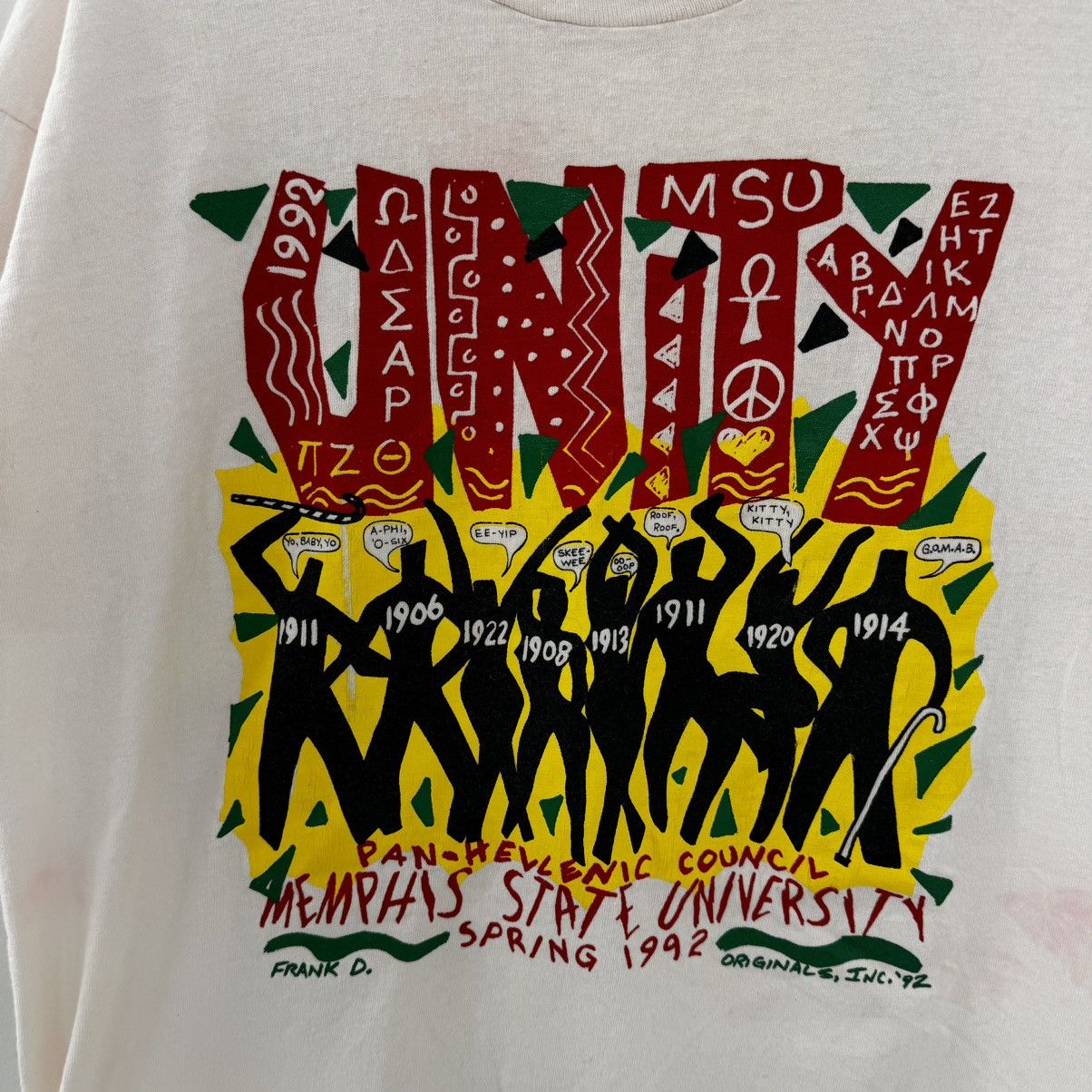 Vintage Memphis State University 1992 Frank D original Art T shirt Size US XL / EU 56 / 4 - 6 Thumbnail