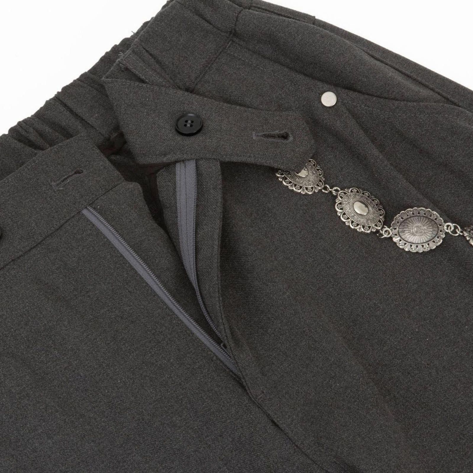 Japanese Brand Dark Gray Wide Leg Casual Pants with Chain Detail Size US 30 / EU 46 - 4 Thumbnail