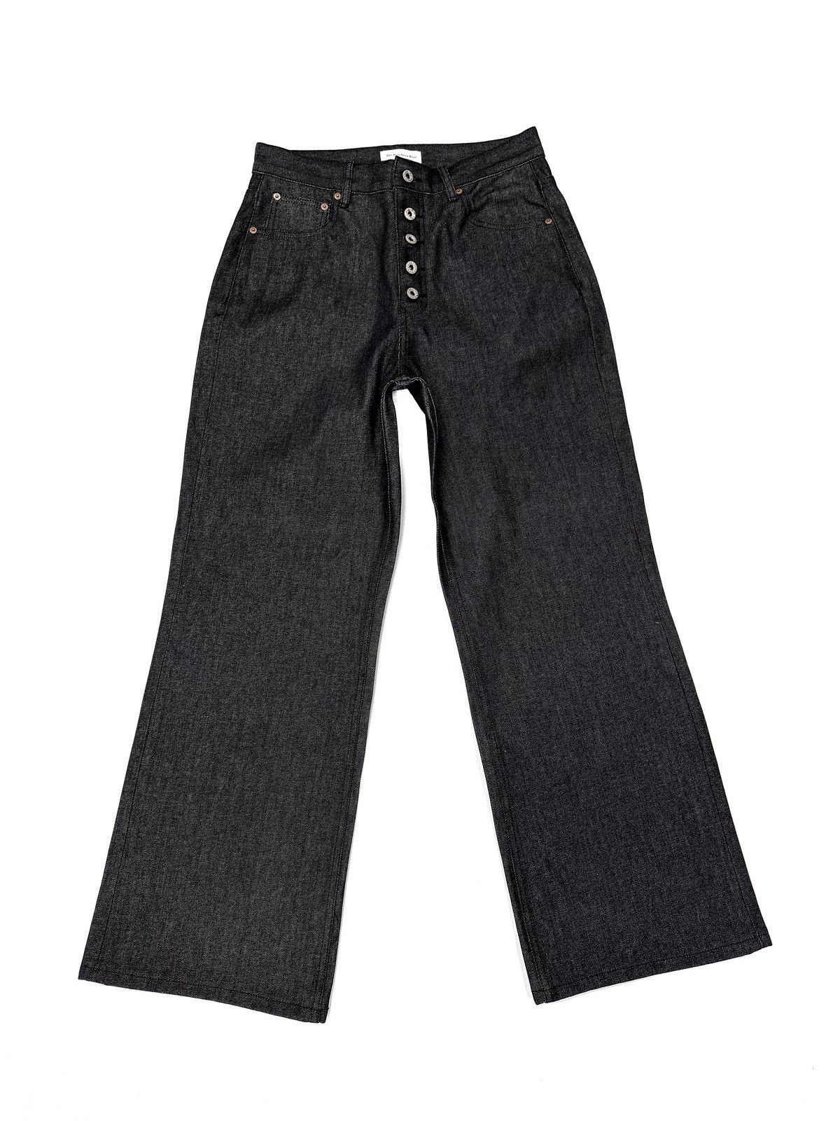 Japanese Brand THE BUTCHER RIOT raw denim jeans wide fit open button flye Size US 28 / EU 44 - 4 Thumbnail