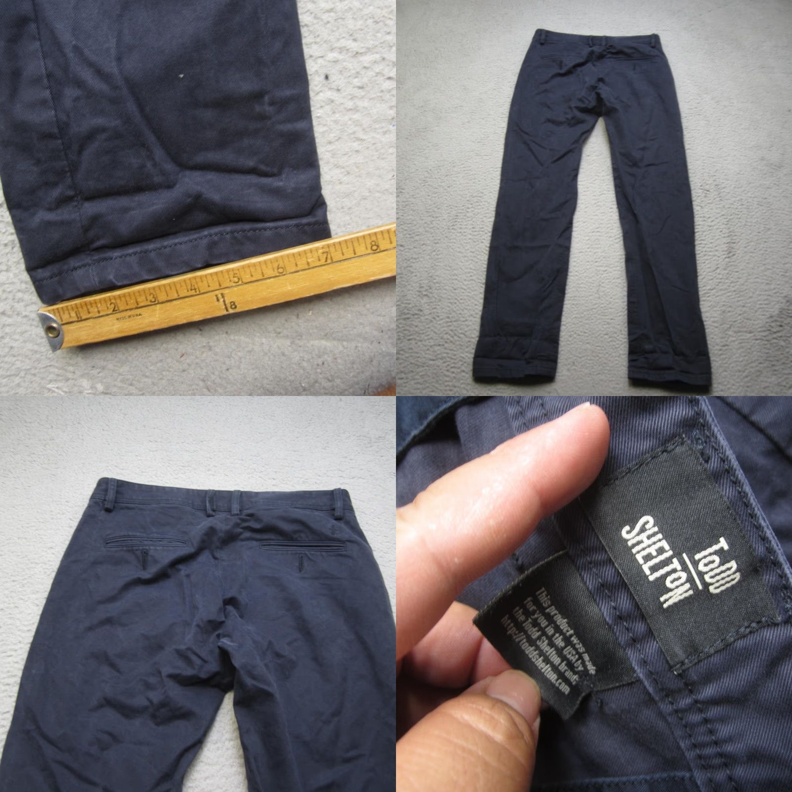 Vintage Todd Shelton Pants Mens 33x34 Navy Blue Straight Chino Basic Made in USA Casual Preppy Jacket? Size US 33 - 8 Thumbnail