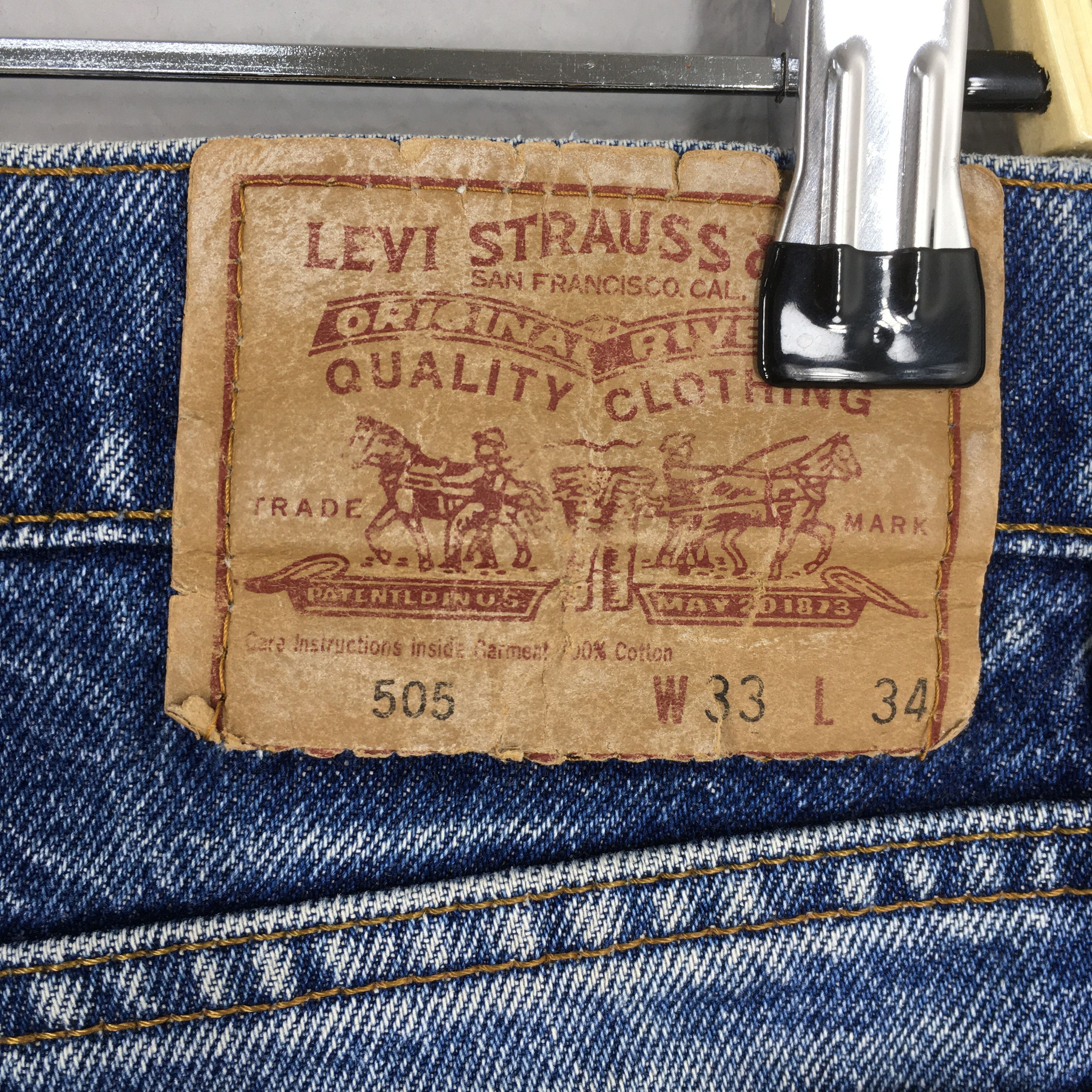 Levi's Size 31x28 Vintage 90s Levi's 505 Faded Blue Jeans S1031 Size US 31 - 11 Thumbnail