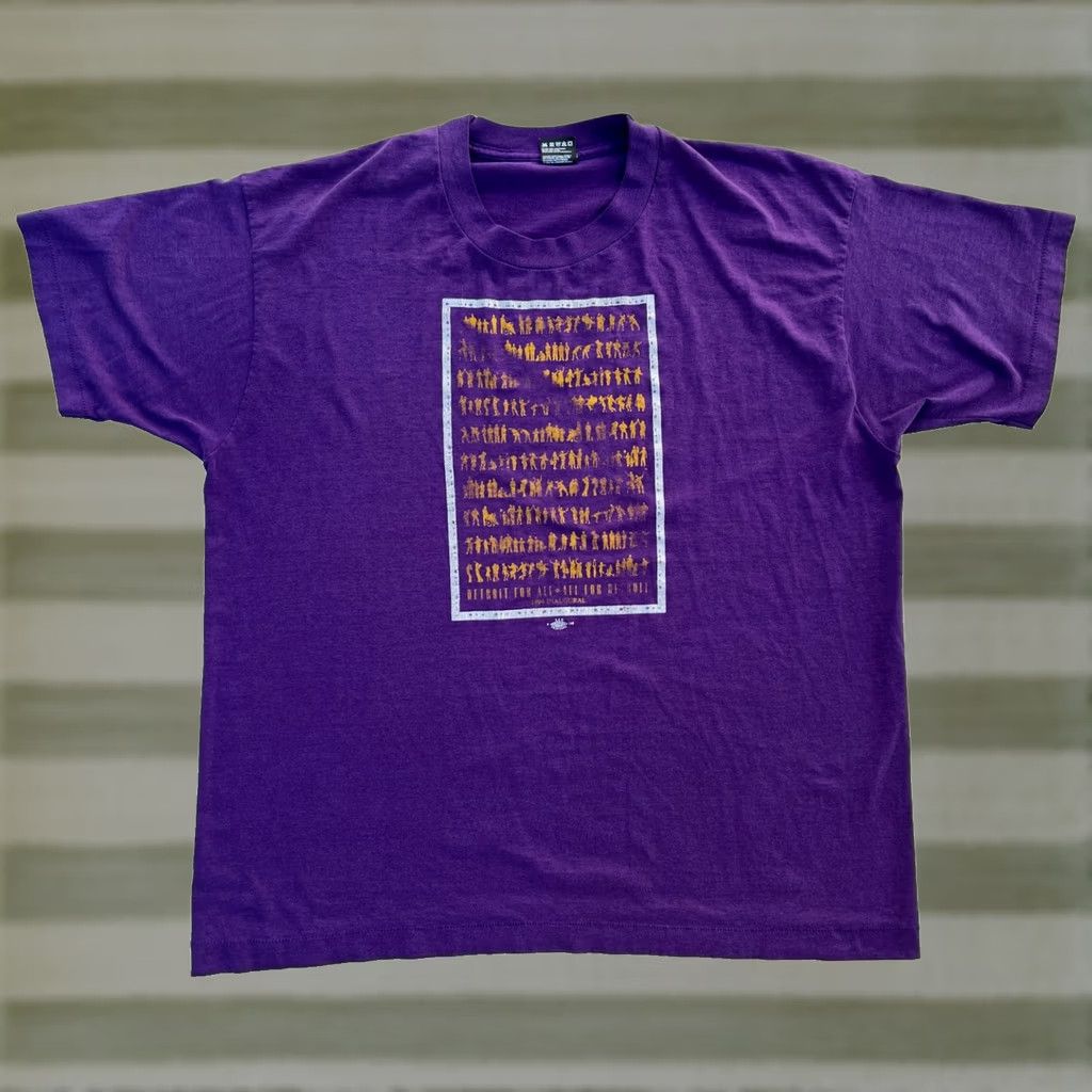 Fruit Of The Loom VINTAGE Detroit For All, All For Detroit T-Shirt 2XL Purple Unisex Adults 1994 90s Fruit of the Loom Shirt Mens Womens Boys Girls Size US XXL / EU 58 / 5 - 1 Thumbnail