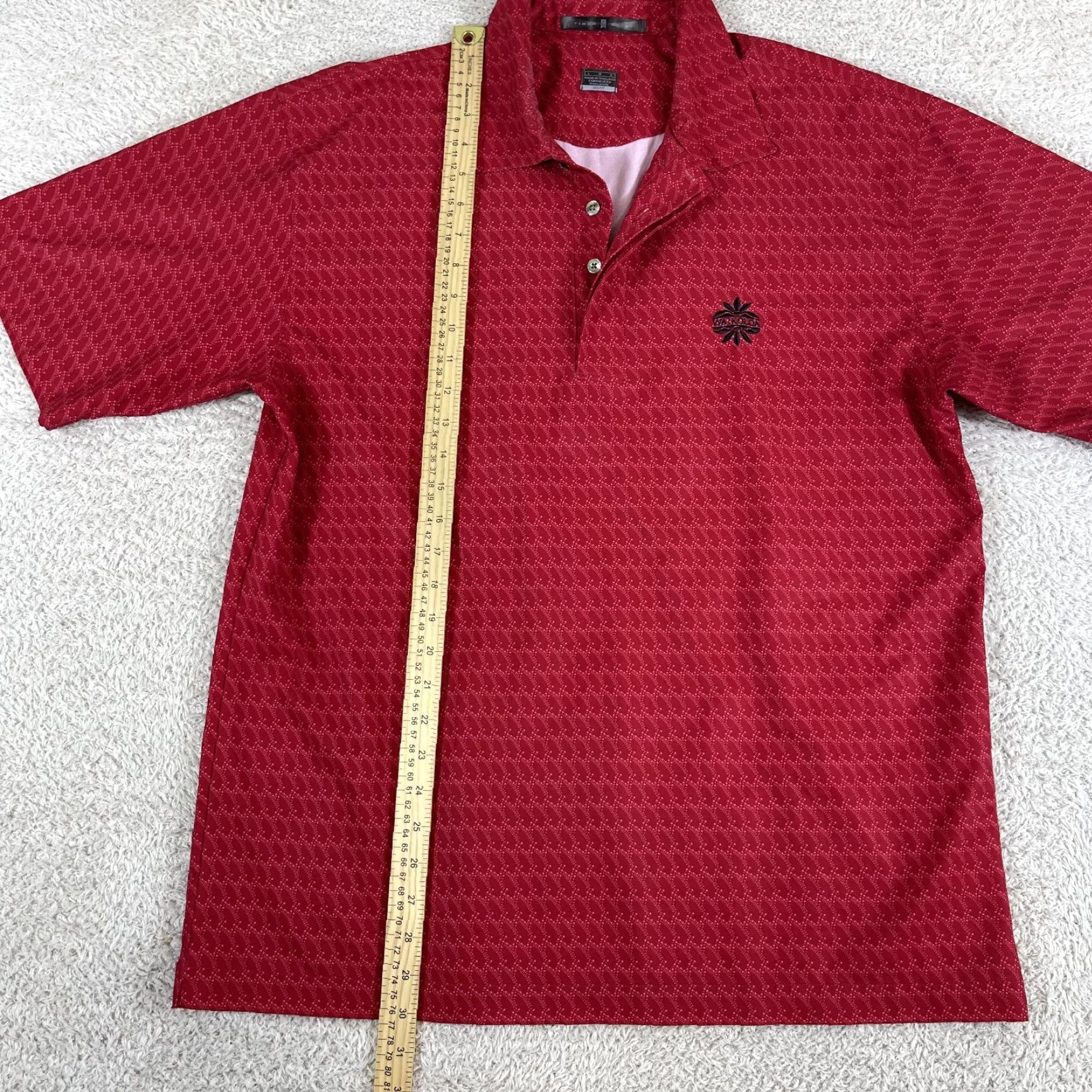 Nike VINTAGE Nike Tiger Woods Polo Shirt Mens Large Red Geometric Waikoloa Golf Dri Fit VTG Size US L / EU 52-54 / 3 - 7 Thumbnail