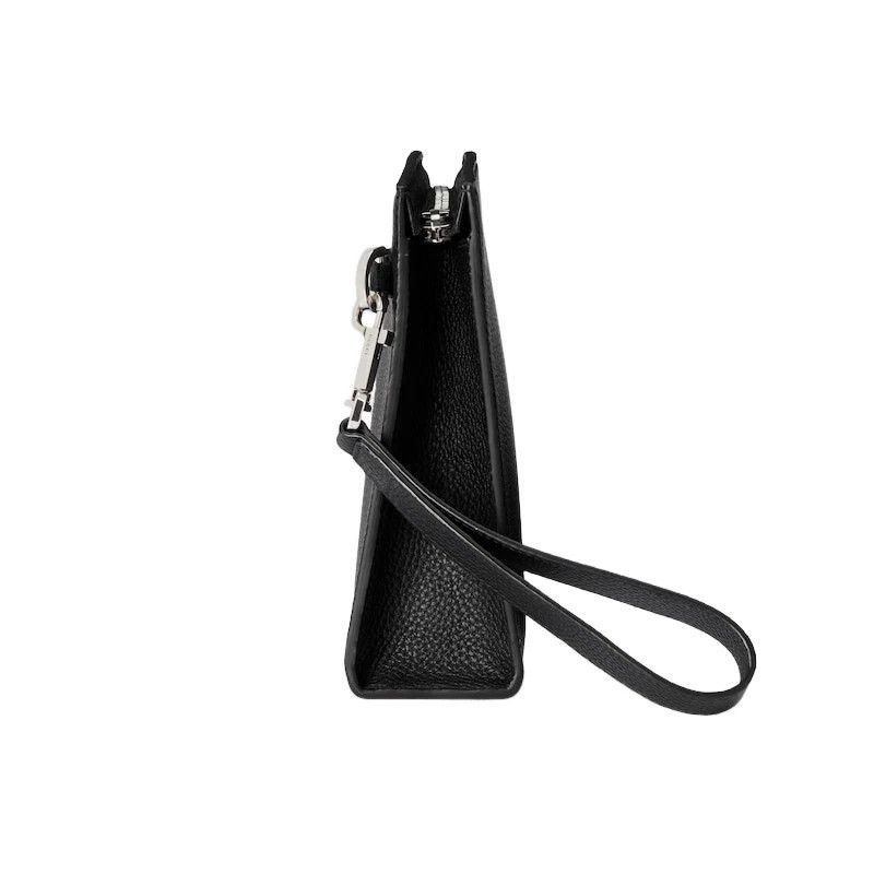 Gucci GUCCI $1250 Small Black Leather Pouch New & Authentic Size ONE SIZE - 4 Thumbnail
