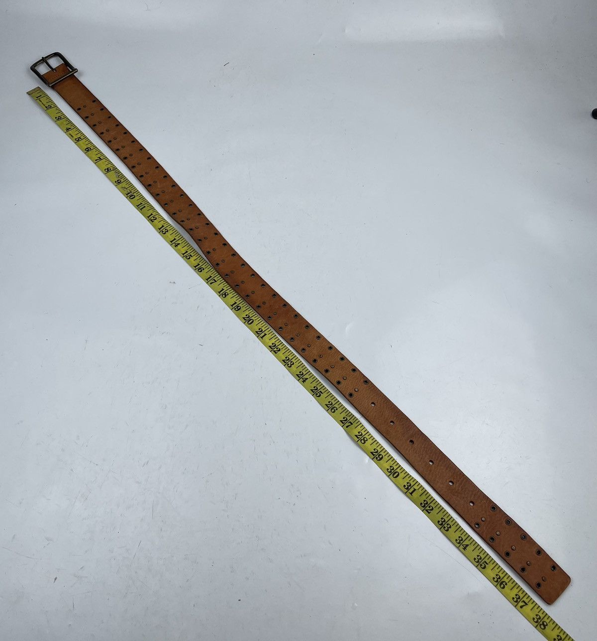 Japanese Brand studded leather belt tc34 Size 32 - 3 Thumbnail