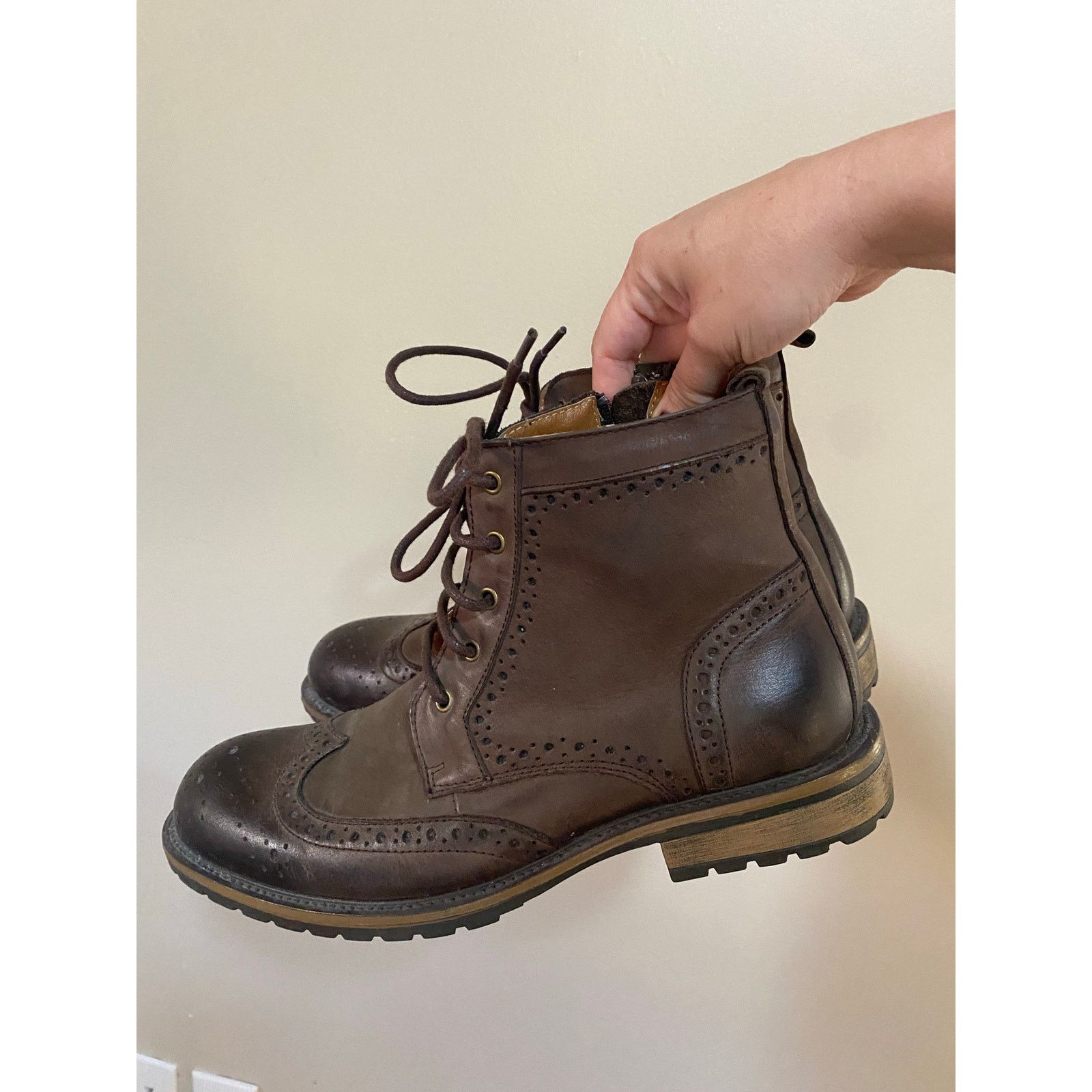 Steve Madden EUC Steve Madden Leather Boots Sprocket Brown 11 Zip Wingtip Size US 11 / EU 44 - 3 Thumbnail