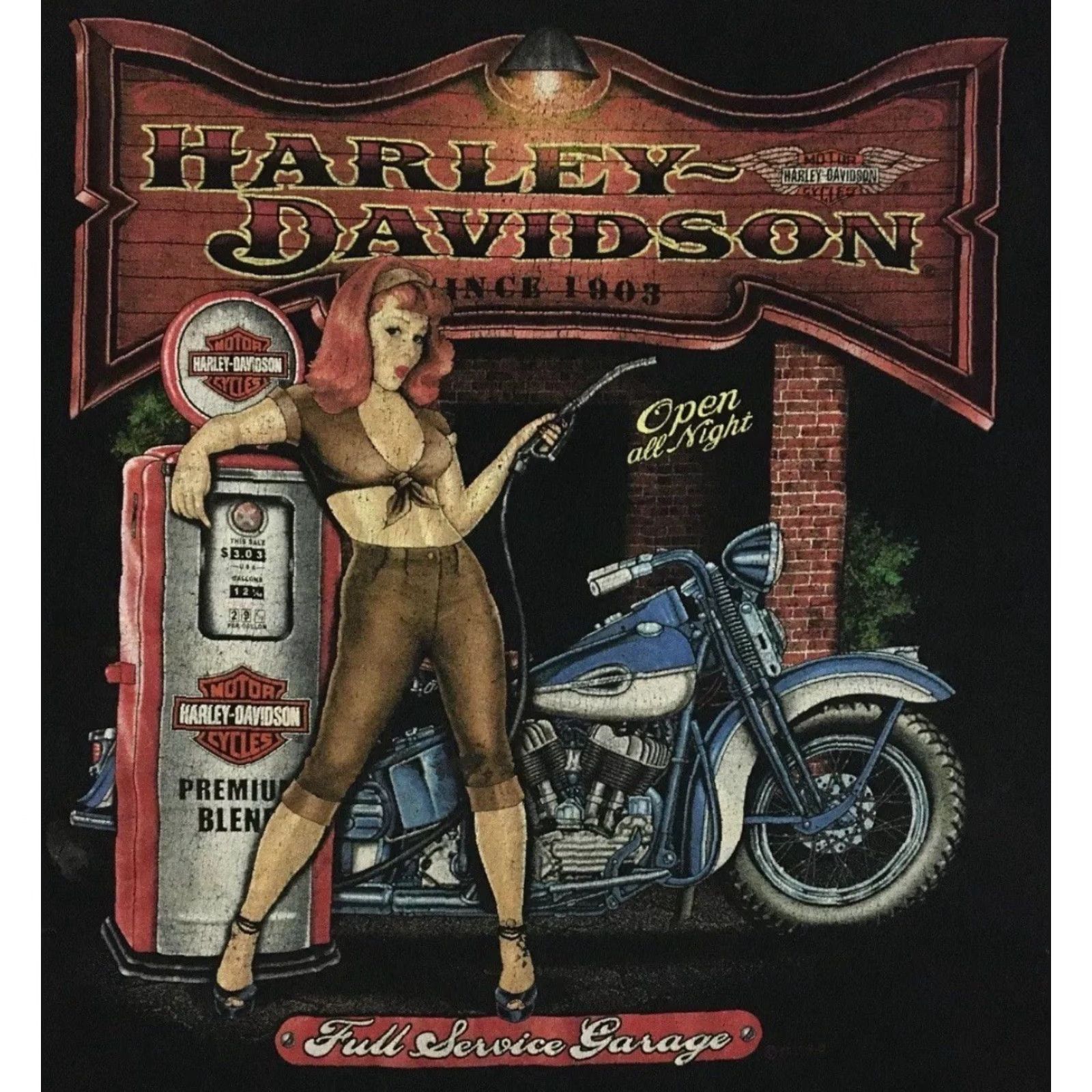 Harley Davidson VINTAGE Harley Davidson Shirt XL Black Graphic Tee Biker Distressed Seattle 90s Y2K Mens Size US XL / EU 56 / 4 - 3 Thumbnail