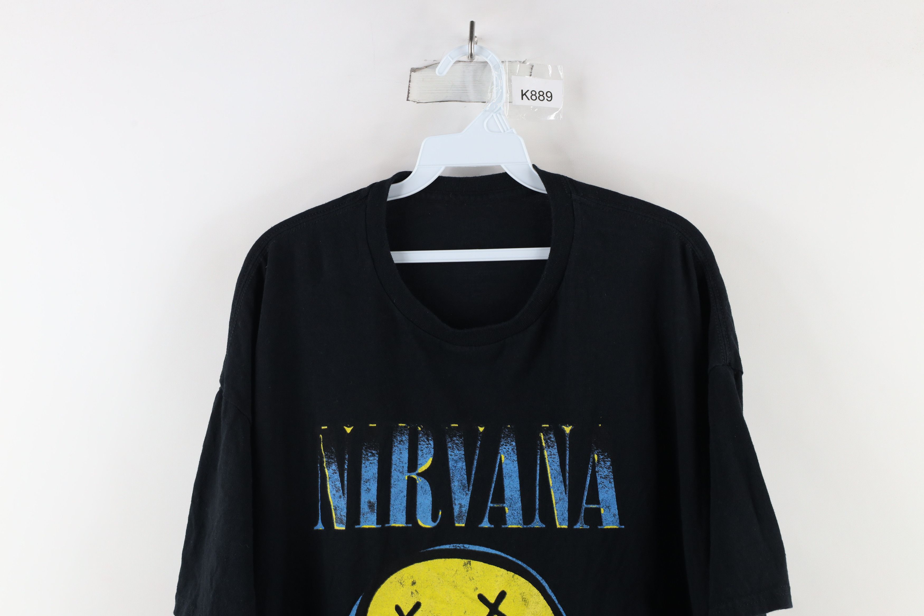 Vintage Retro Spell Out Dead Smiley Face Nirvana Band T-Shirt Size US XXL / EU 58 / 5 - 2 Thumbnail