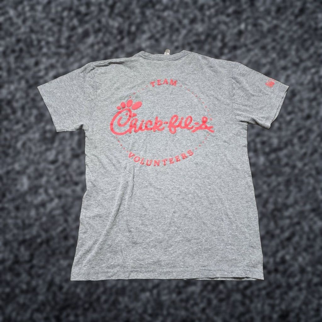 Next Level Chick Fil A Logo T Shirt Mens XL White Next Level Distressed Volunteer Short Sleeve Crew Neck Breathable Easy Care Logo Mens XL White 90s Event? Size US XL / EU 56 / 4 - 1 Thumbnail