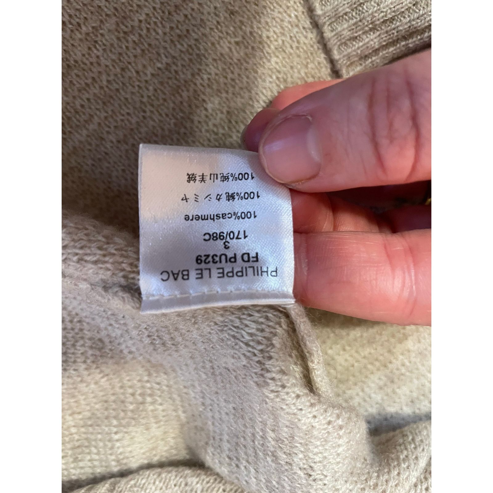Other Philippe Le Bac Cashmere Gray Asymmetrical Hem Knit Sweater Size L / US 10 / IT 46 - 10 Thumbnail