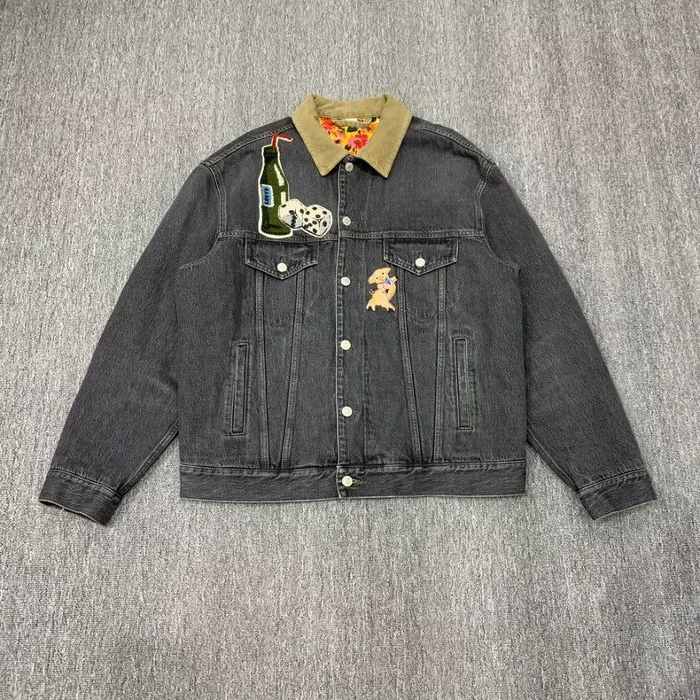 Gucci Gucci Banana plush double G denim jacket cotton jacket 2501 Size US S / EU 44-46 / 1 - 1 Thumbnail