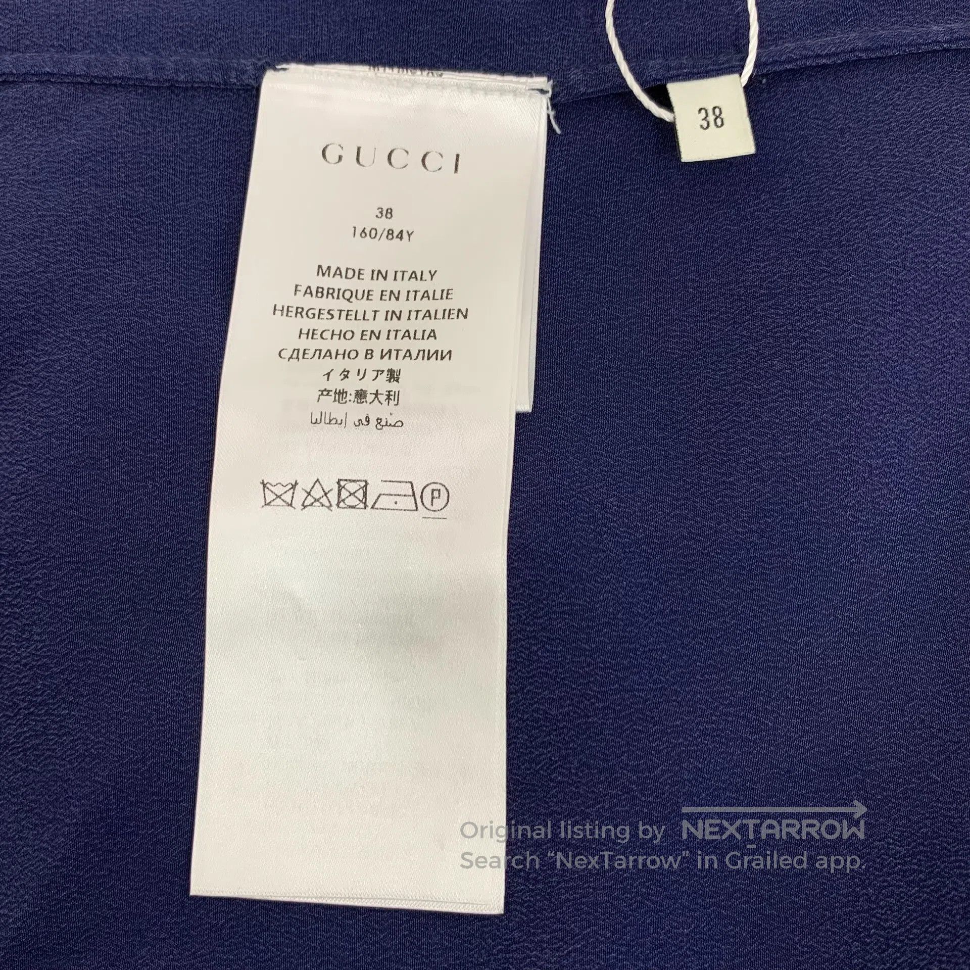Gucci Guicci Dark blue lace design mulberry silk single-breasted Size XS / US 0-2 / IT 36-38 - 6 Thumbnail