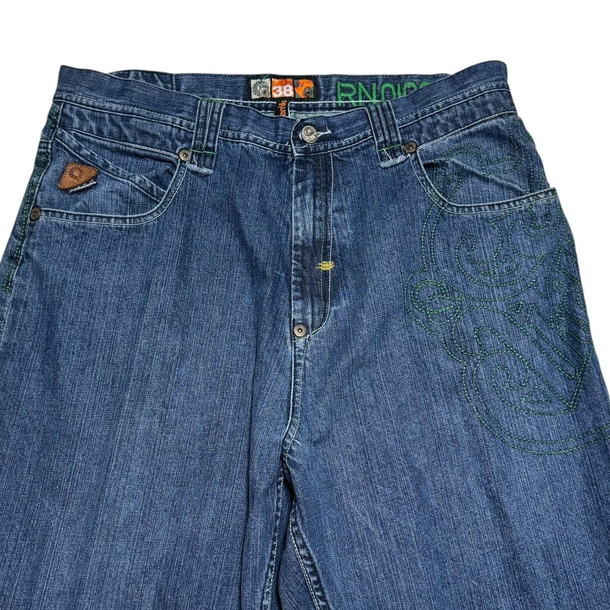 Akademiks Akademiks Baggy Green Embroidered Y2K Jeans Men’s 36x31.5 Size US 36 / EU 52 - 7 Thumbnail
