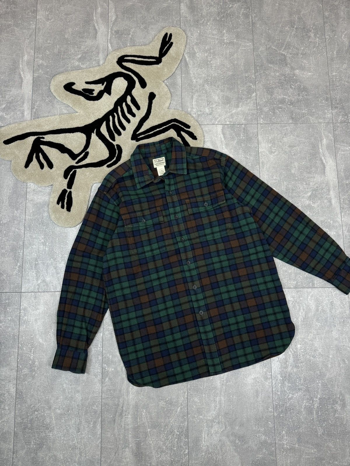 L.L. Bean × Vintage Mens Vintage L.L.Bean Overshirt flannel shirts button up Size US M / EU 48-50 / 2 - 1 Thumbnail