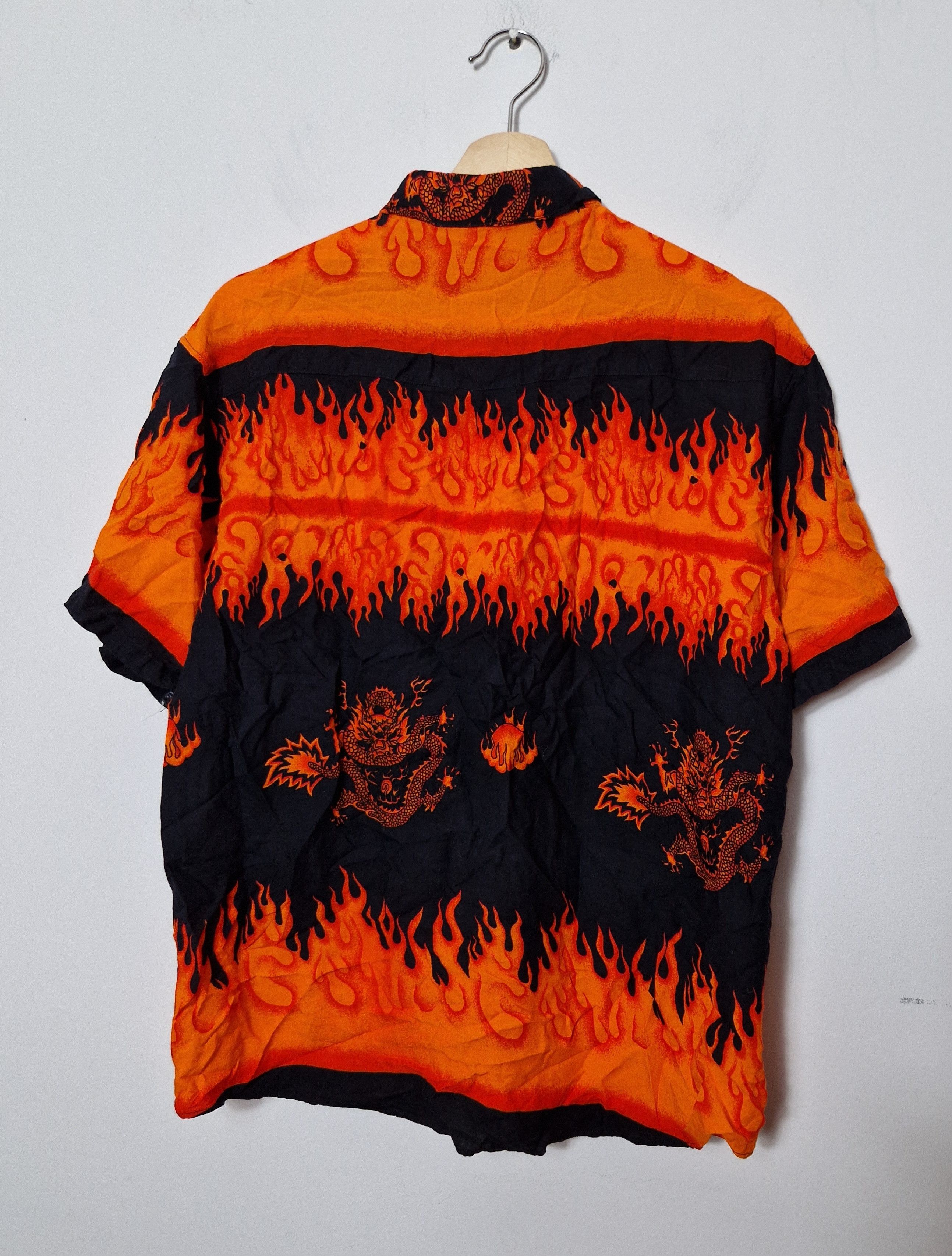Vintage vintage y2k 2000s flame shirt crazy 90s Size US L / EU 52-54 / 3 - 5 Thumbnail
