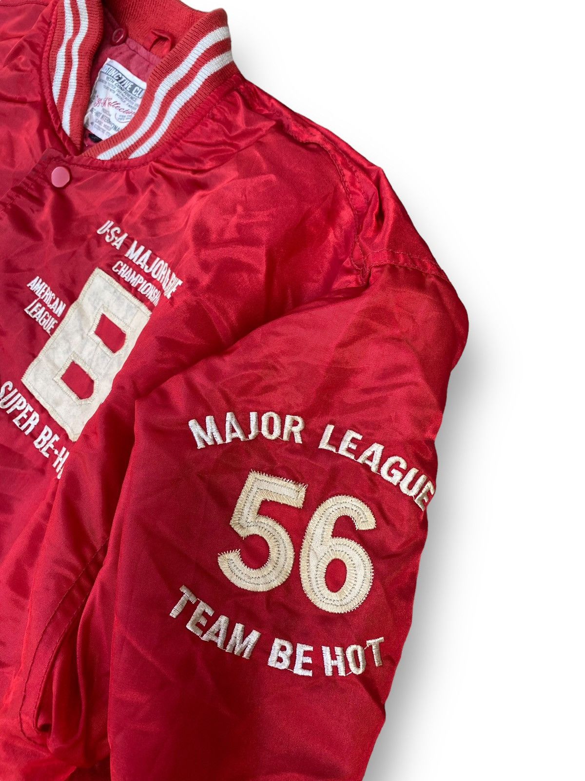 MLB Vintage Baseball Major League Team Be Hot Bomber Jacket. #D3 Size US L / EU 52-54 / 3 - 6 Thumbnail
