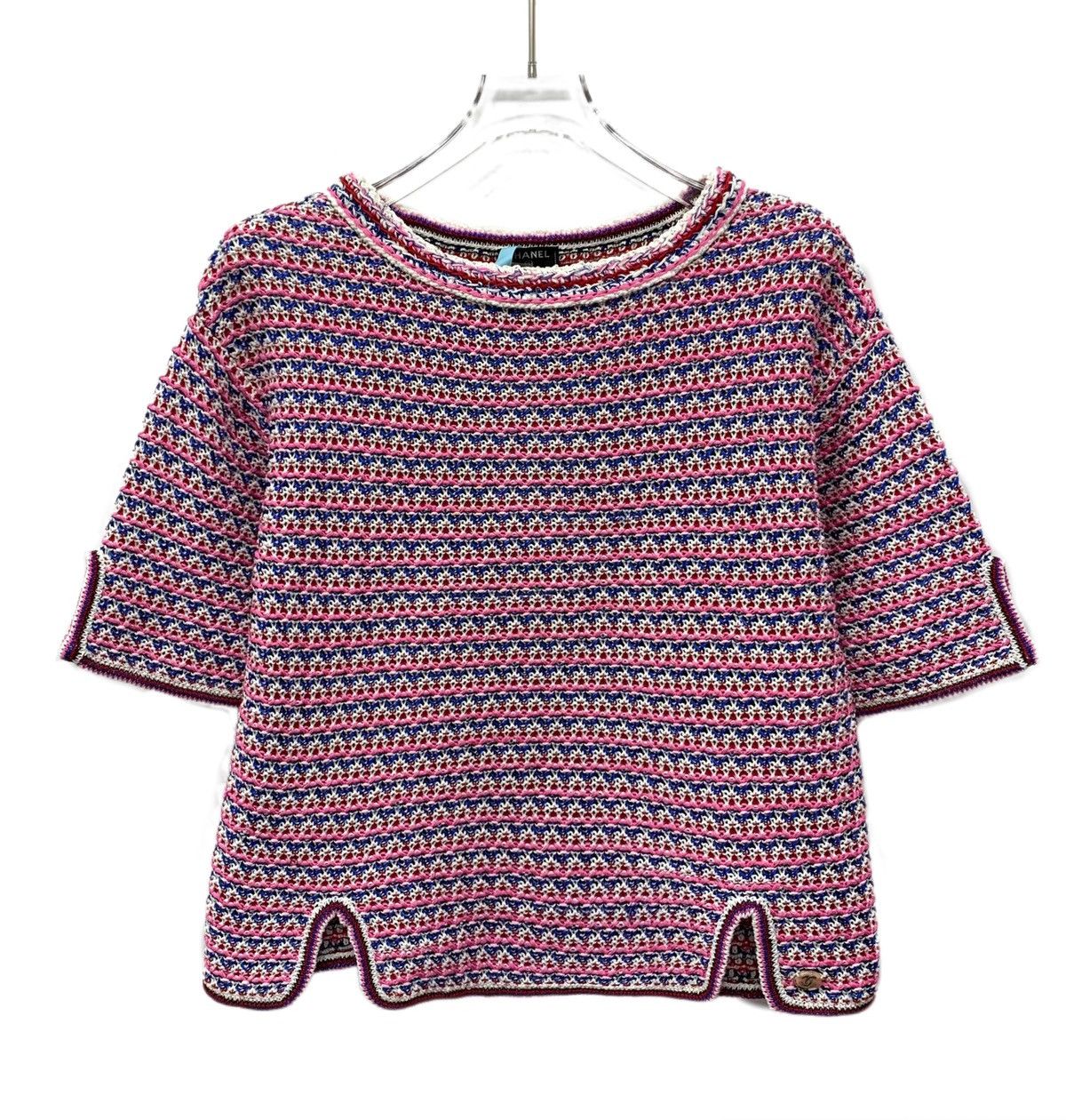 Chanel Chanel Current Collection Pink Crochet Cotton Knit Size S / US 4 / IT 40 - 1 Thumbnail